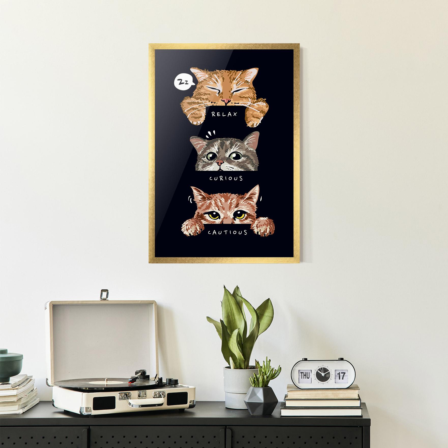 Gerahmte Poster Relax Cat mockup 2