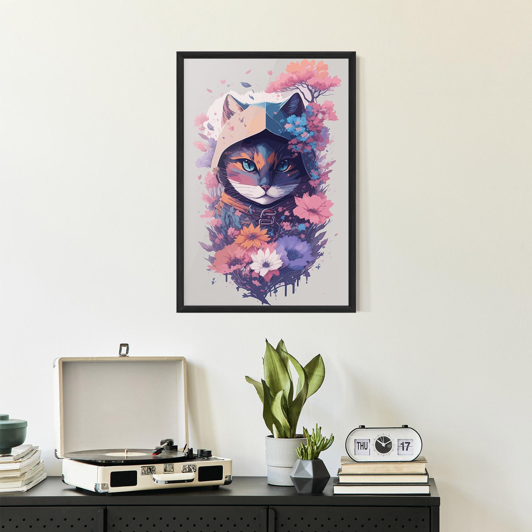 Gerahmte Poster Purple Cat mockup 2