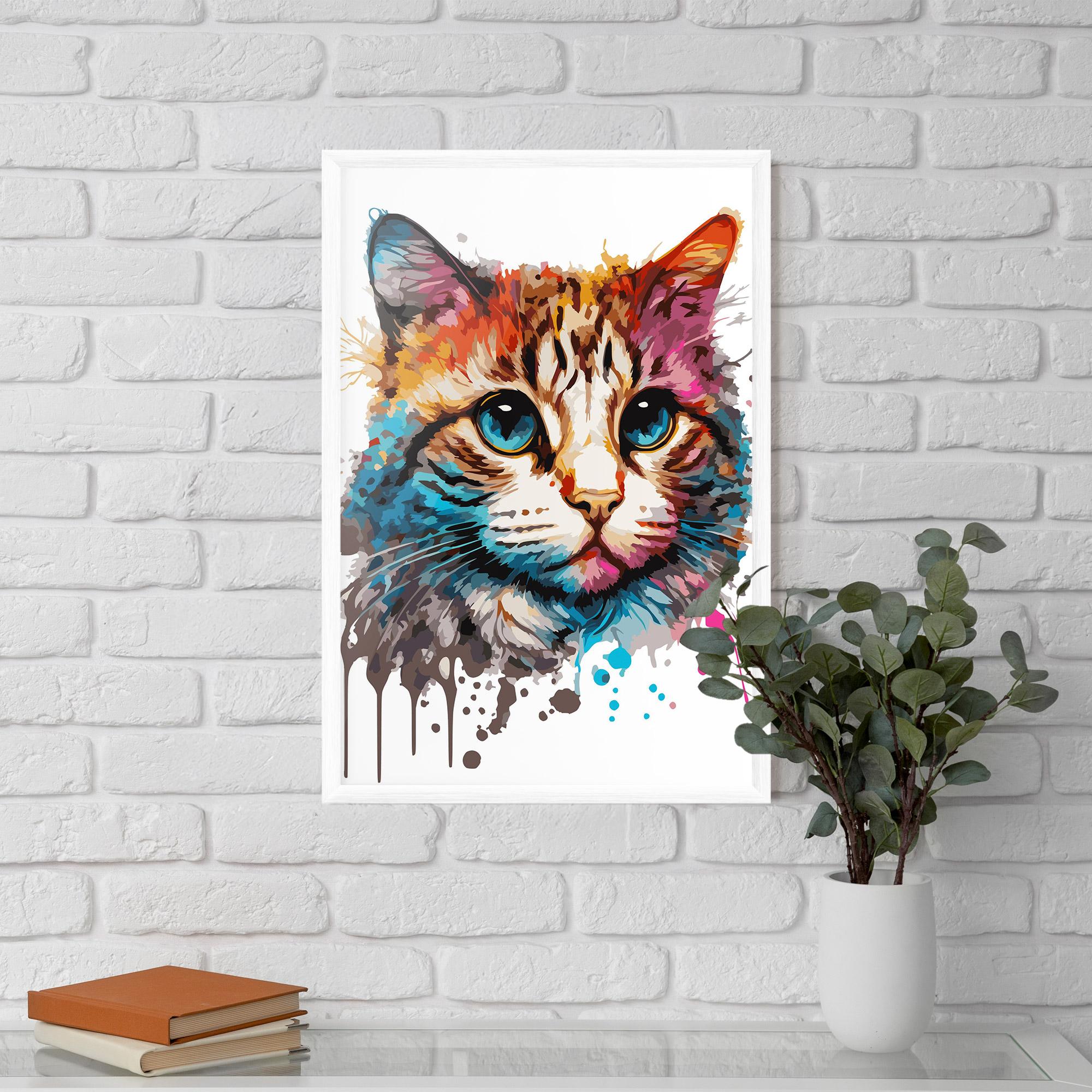 Gerahmte Poster Blue Eyes Cat mockup 5