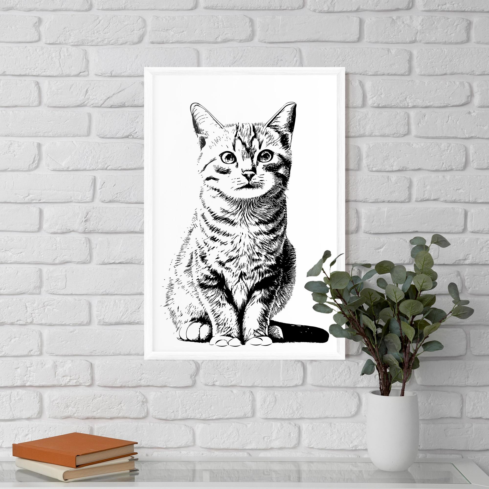 Gerahmte Poster Hand Drawn Cat mockup 5