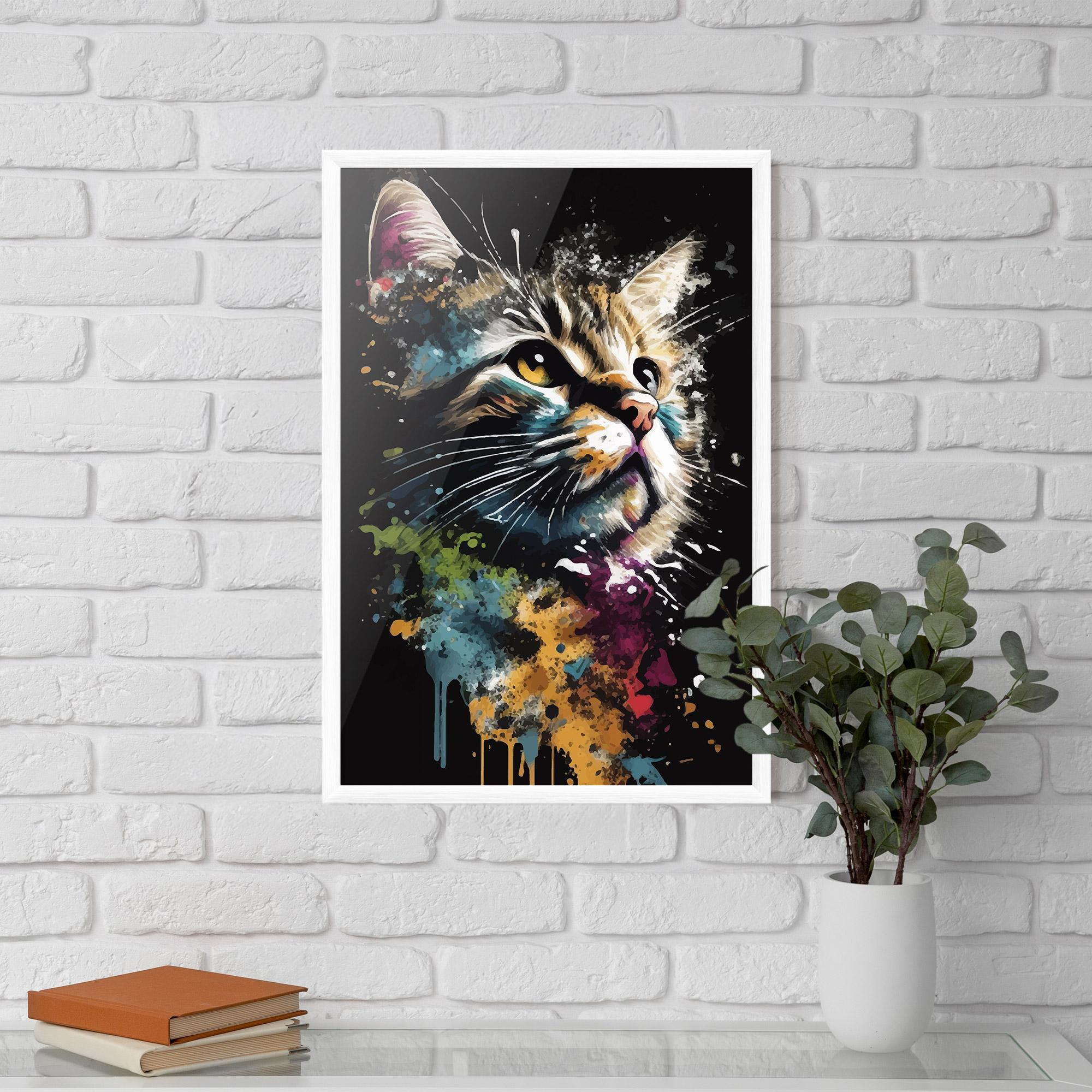 Gerahmte Poster Painted Cat mockup 5