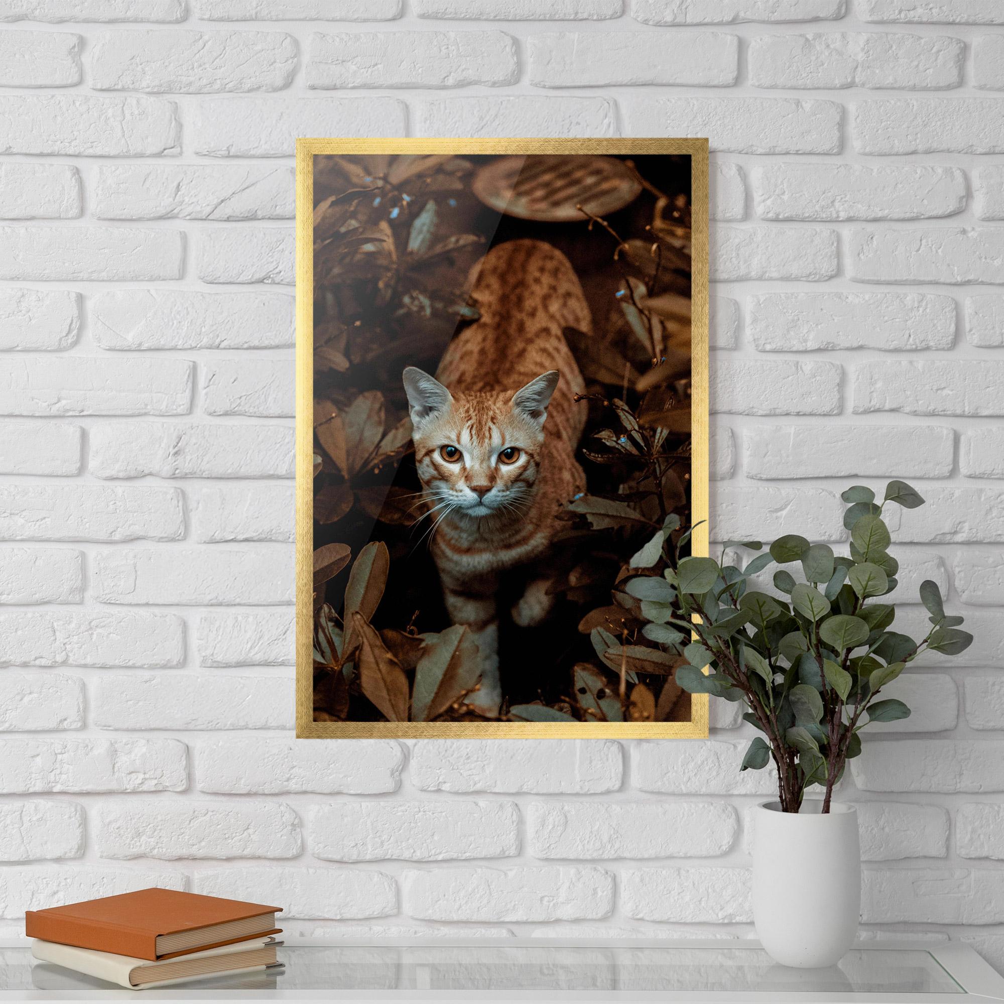 Gerahmte Poster Autumn Orange Cat mockup 5