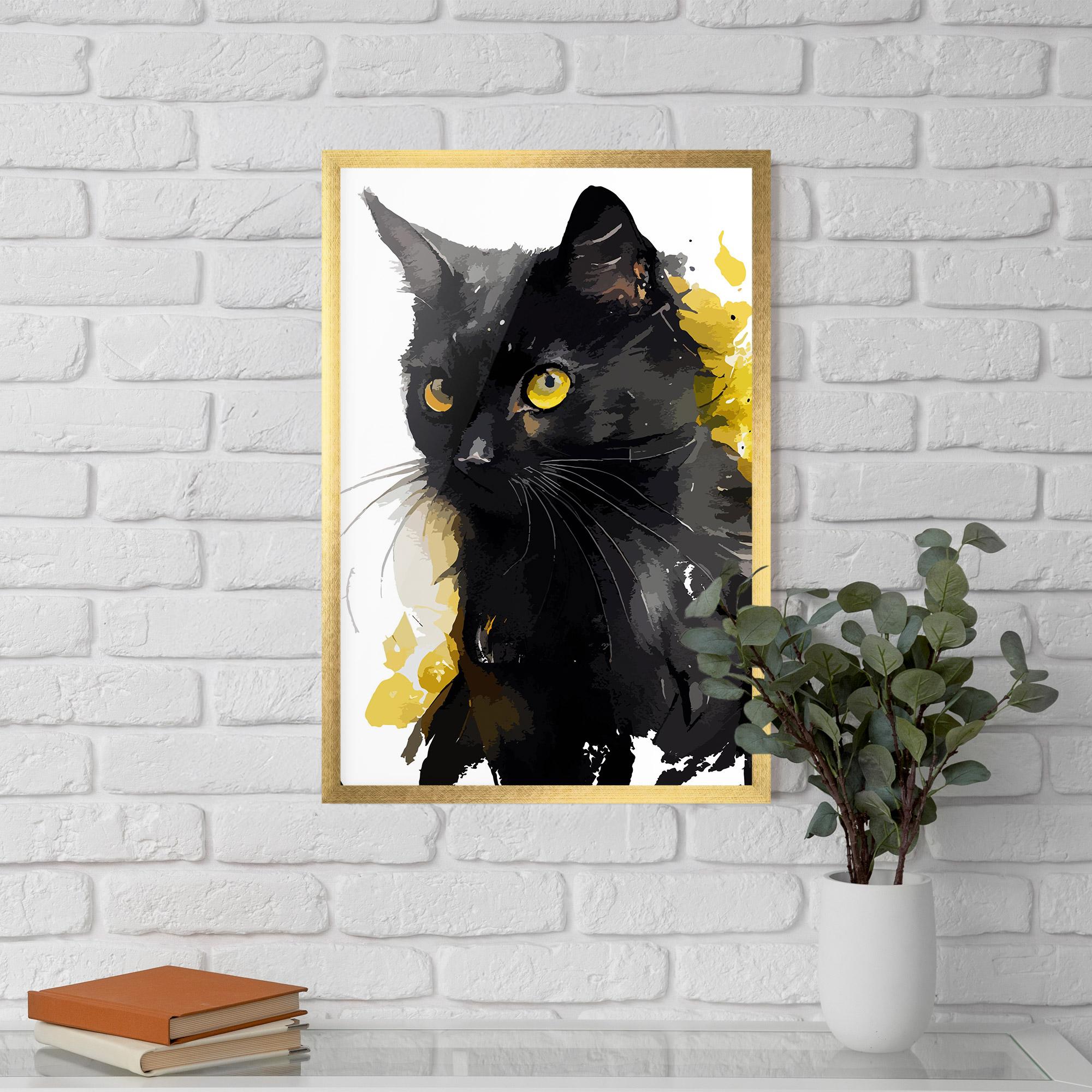 Gerahmte Poster Beautiful Black Cat mockup 5