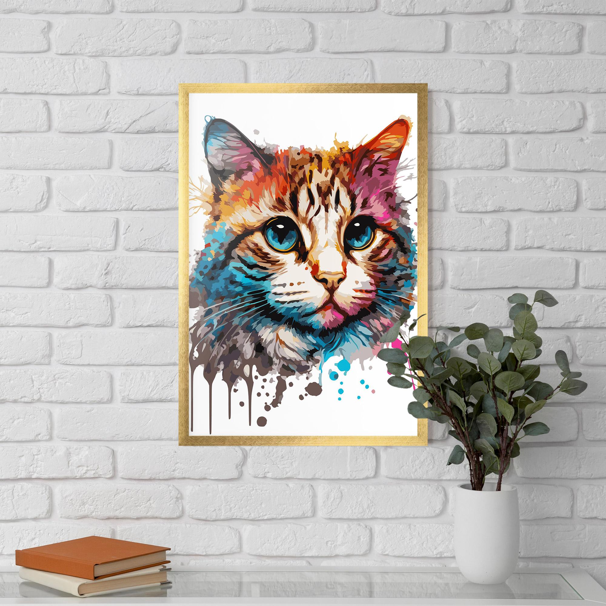 Gerahmte Poster Blue Eyes Cat mockup 5