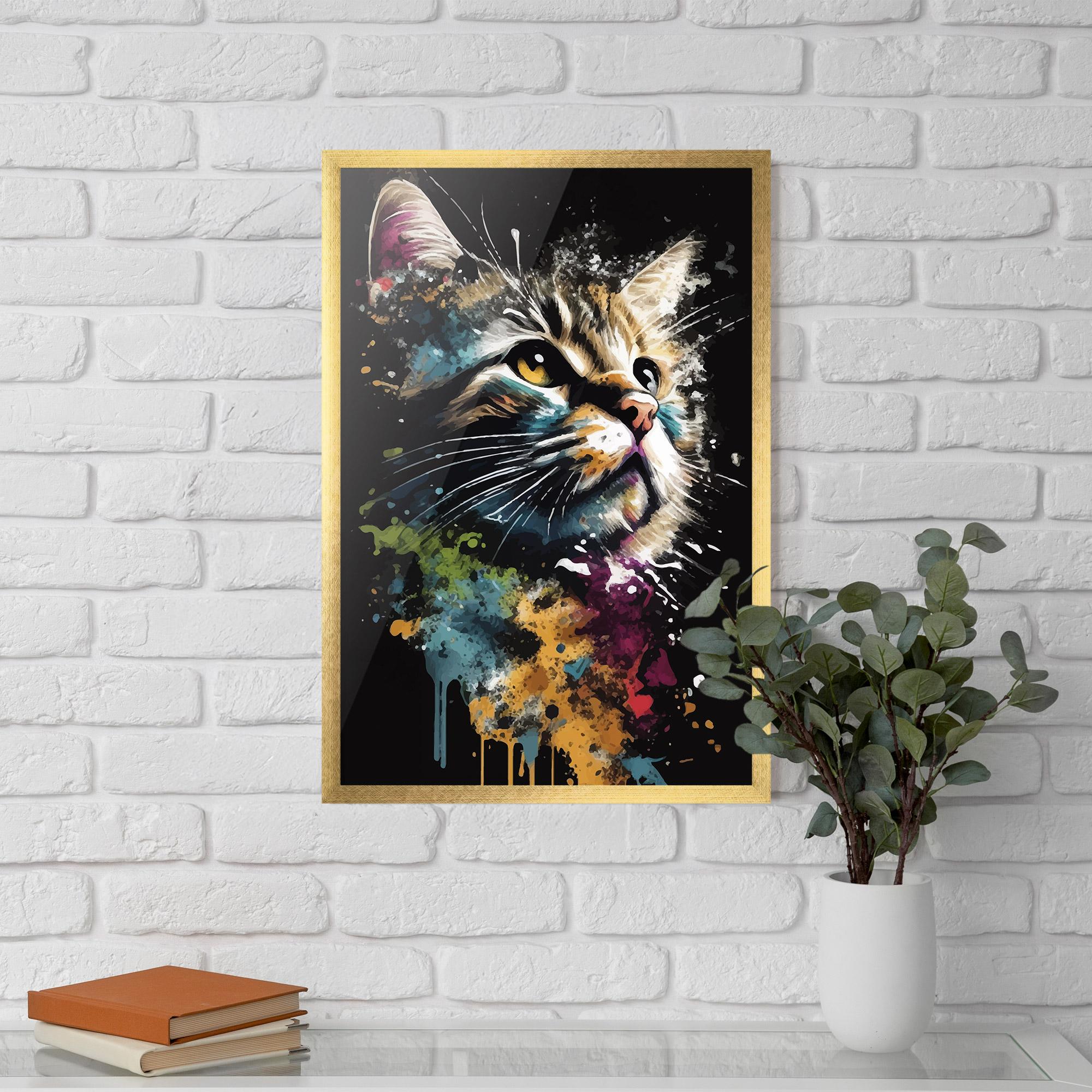 Gerahmte Poster Painted Cat mockup 5