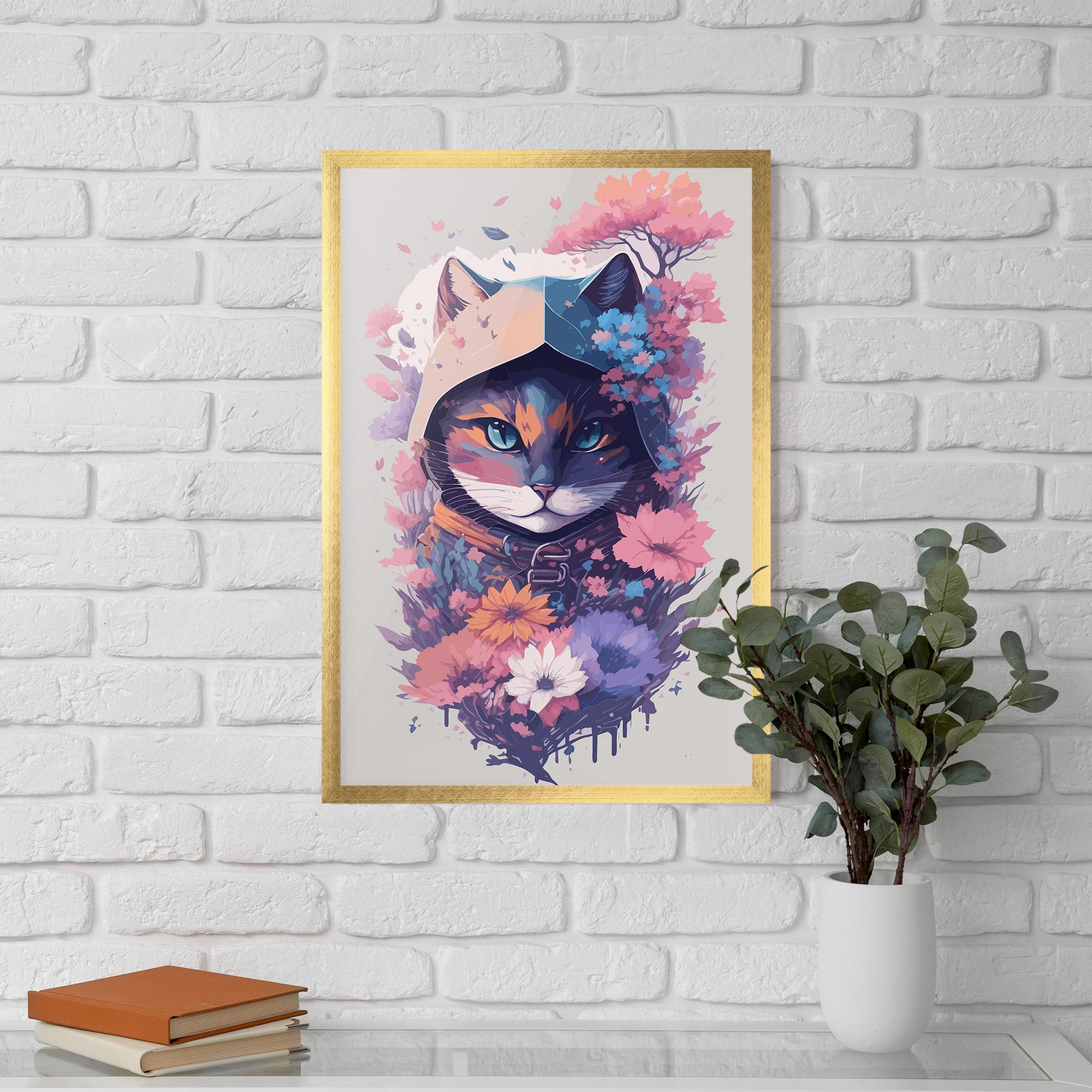 Gerahmte Poster Purple Cat mockup 5
