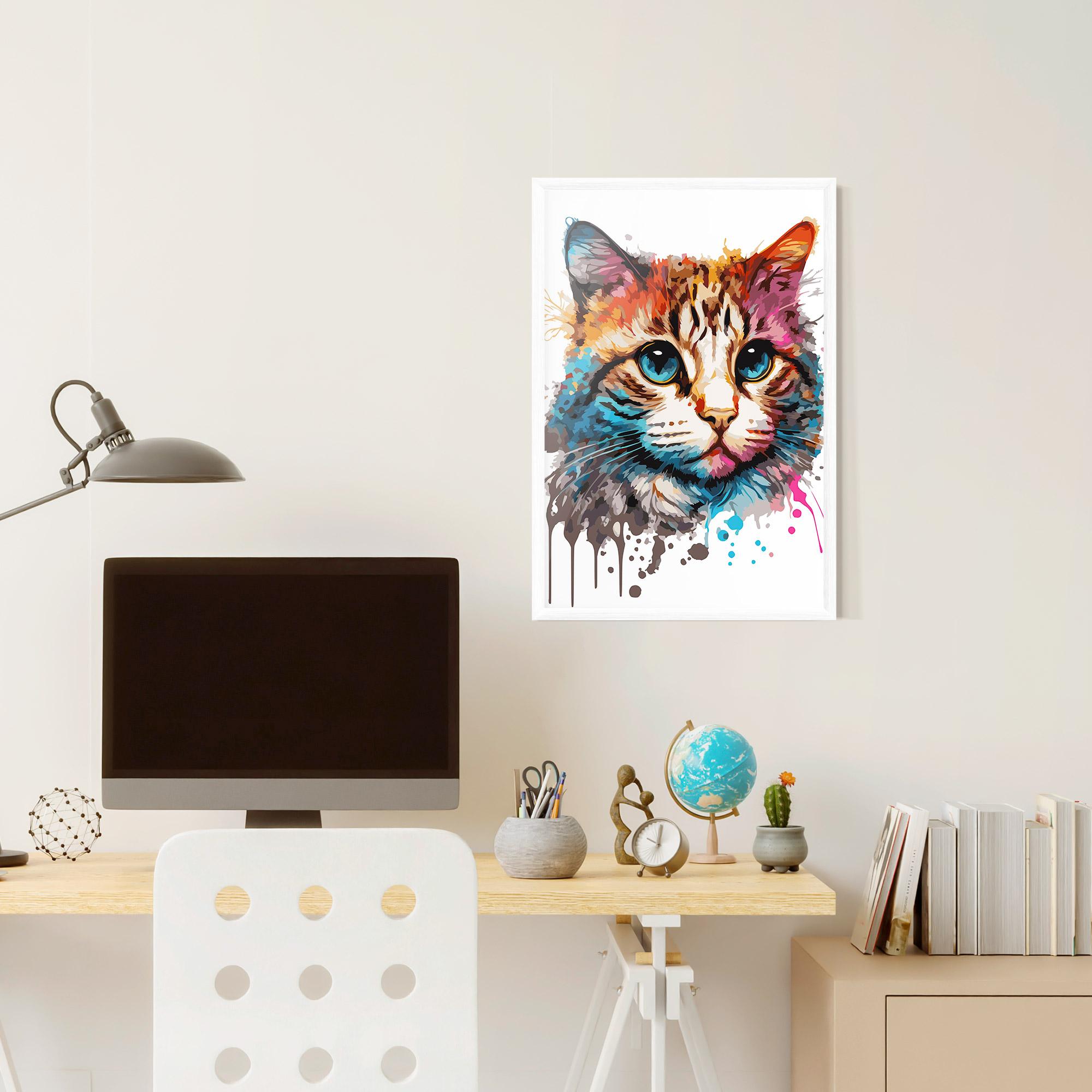 Gerahmte Poster Blue Eyes Cat mockup 6