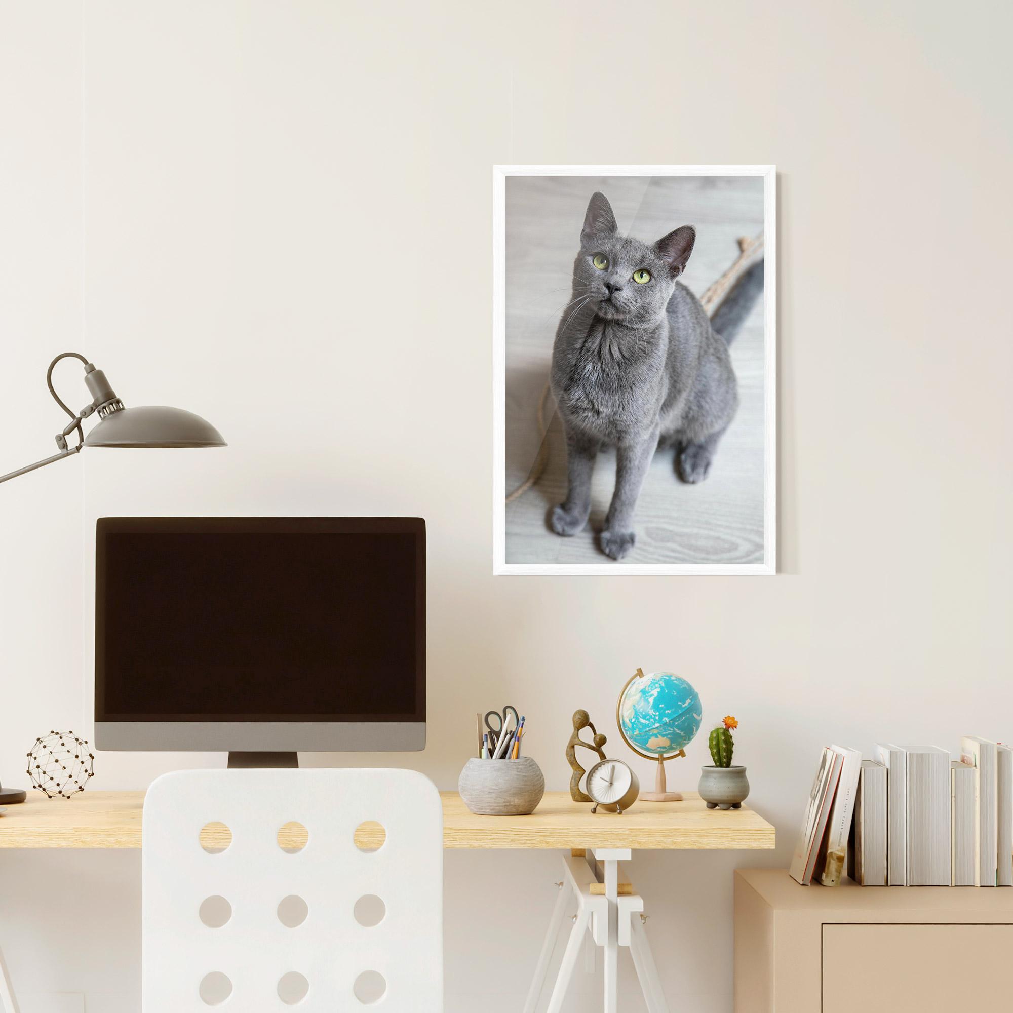 Gerahmte Poster Grey Green Cat Eyes mockup 6