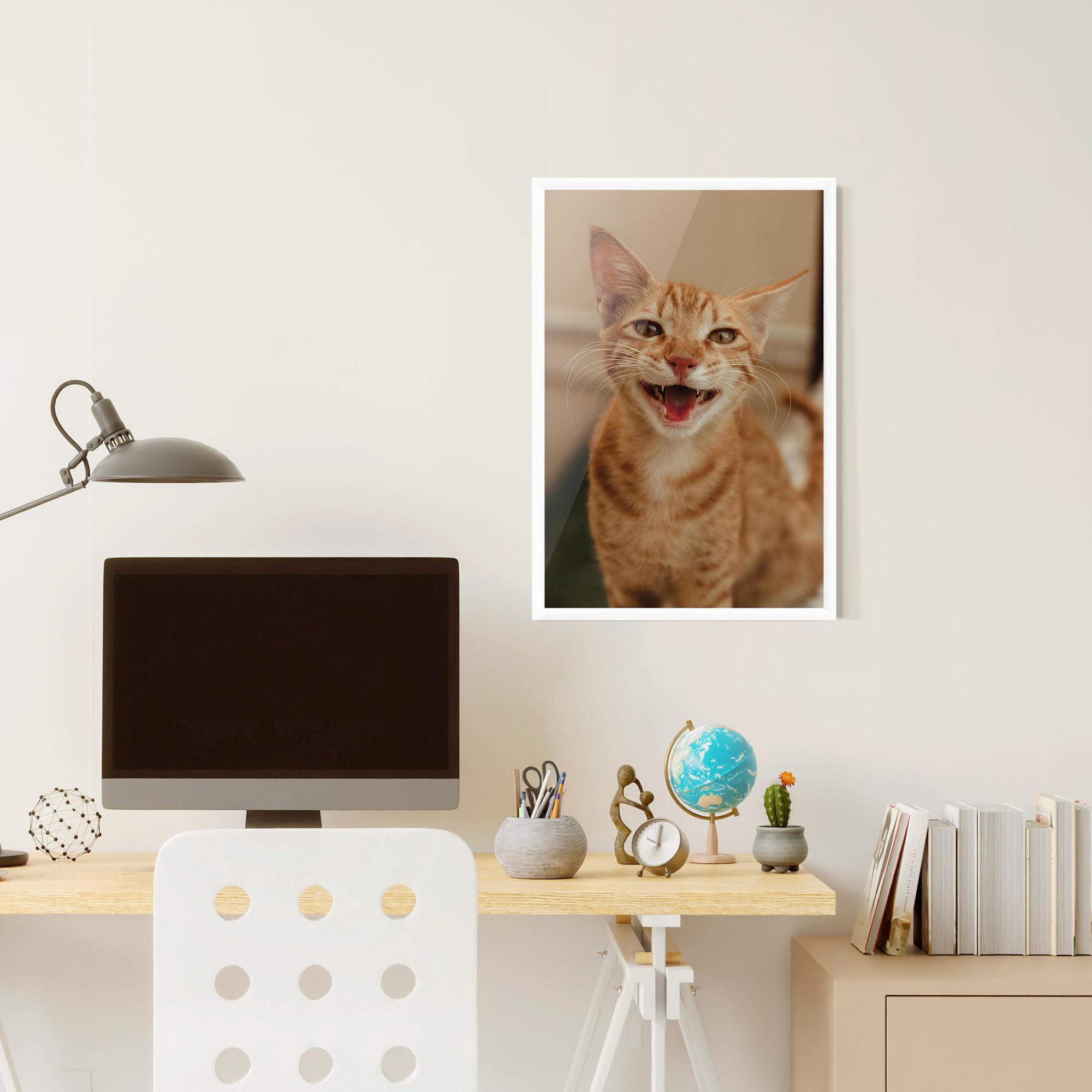 Gerahmte Poster Orange Cat Smiling mockup 6