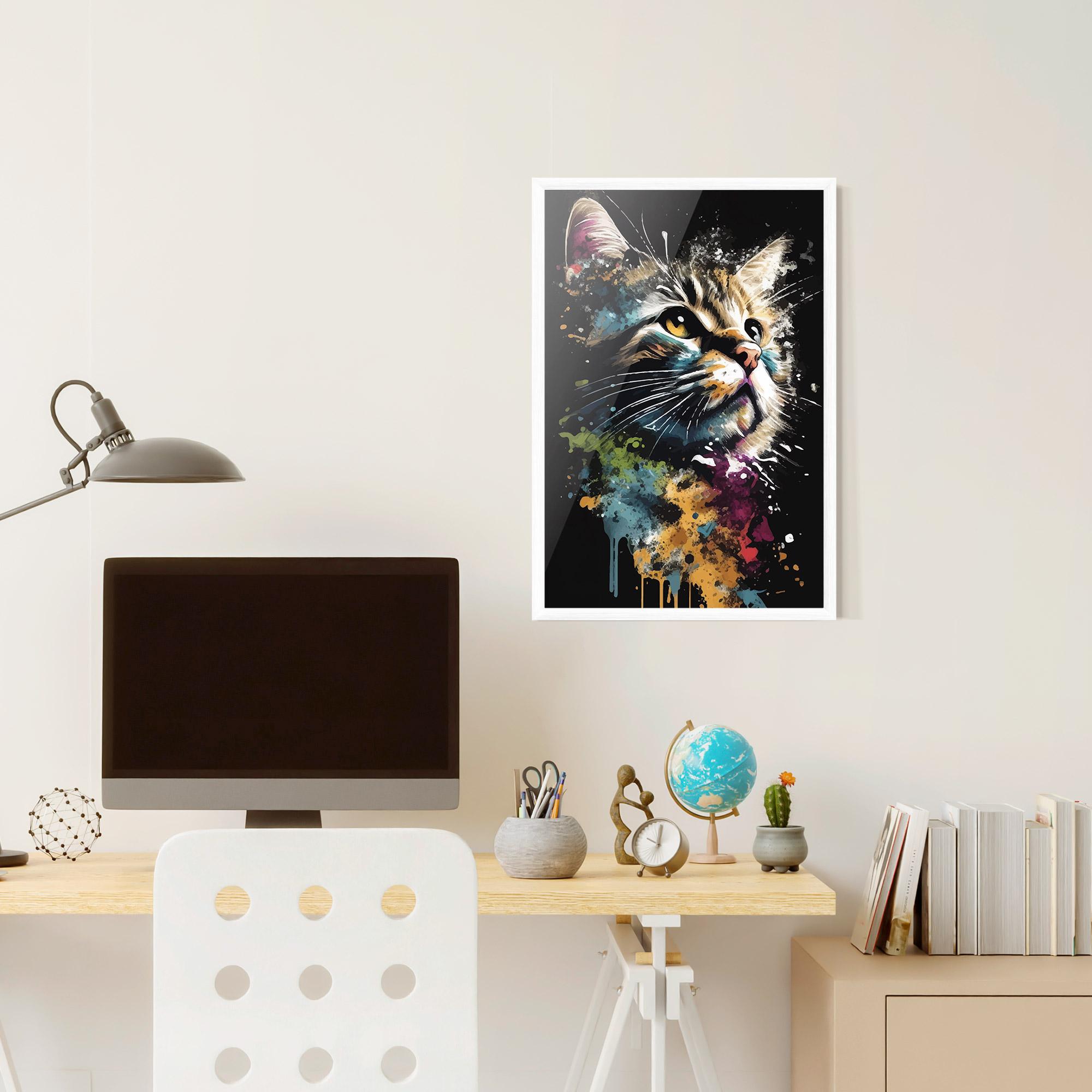 Gerahmte Poster Painted Cat mockup 6