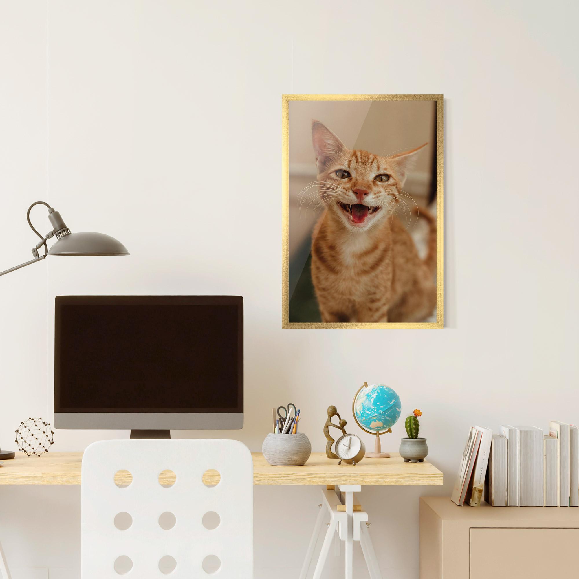Gerahmte Poster Orange Cat Smiling mockup 6