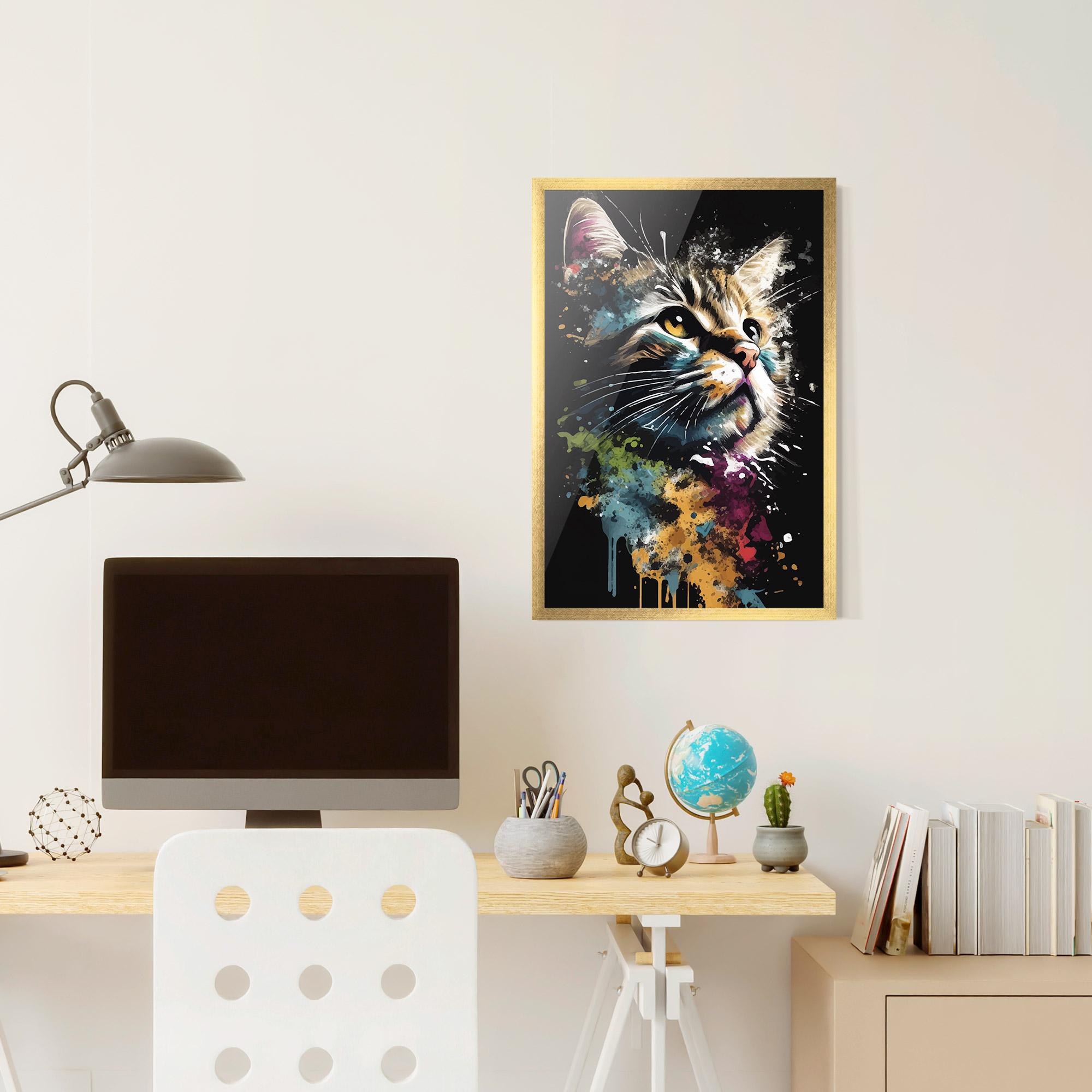 Gerahmte Poster Painted Cat mockup 6