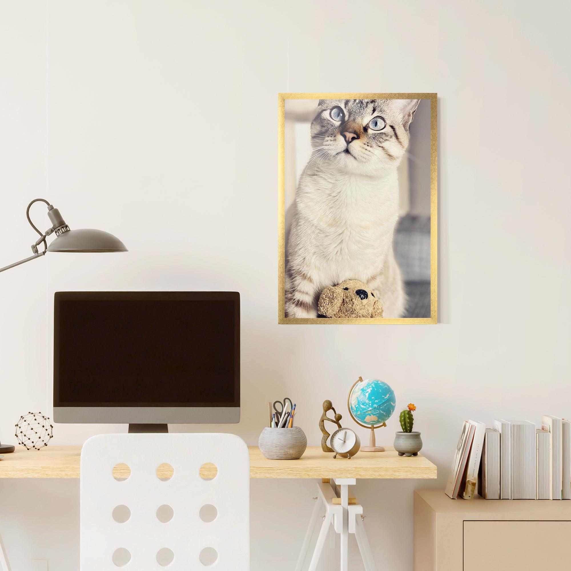 Gerahmte Poster Pretty Blue Eyes Cat mockup 6