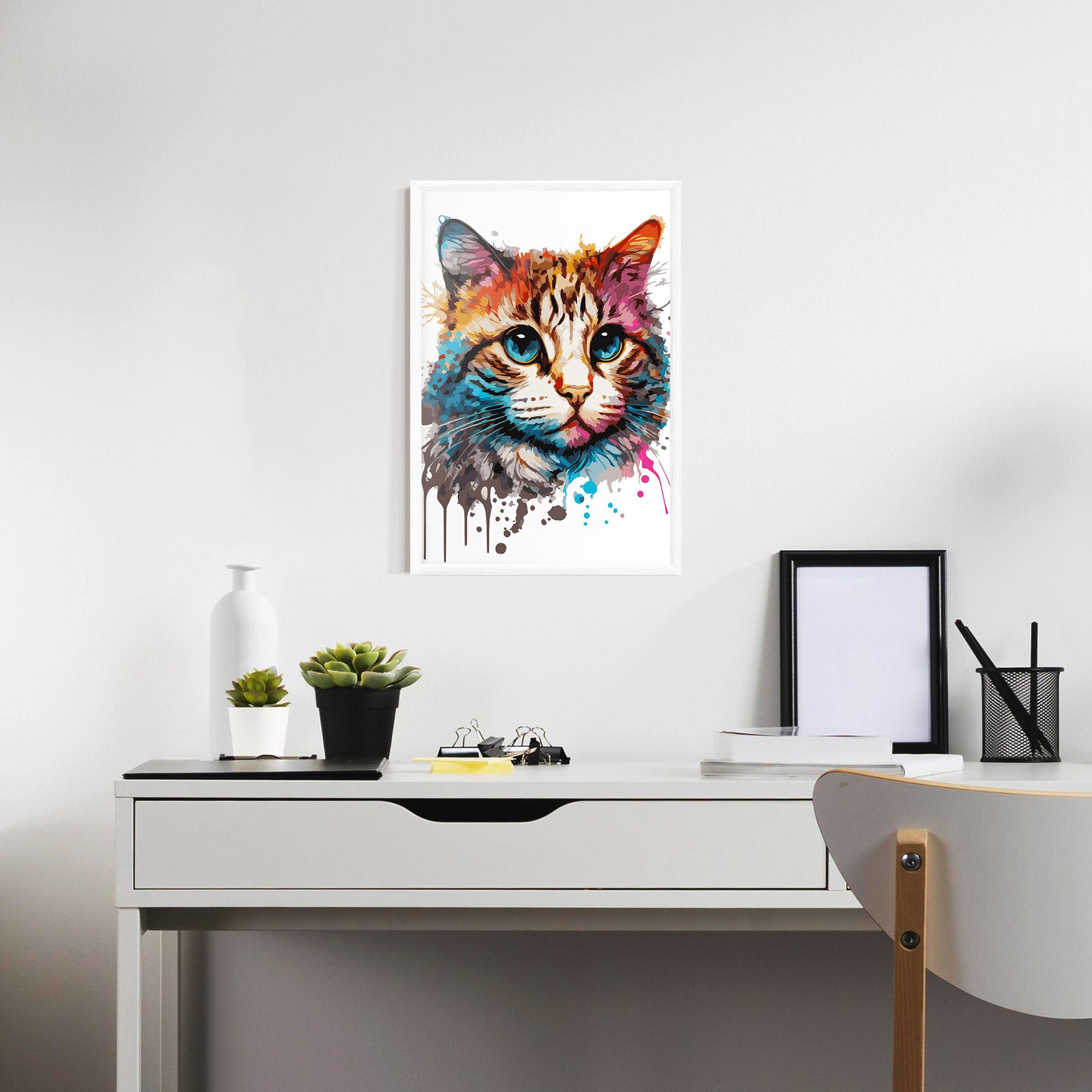 Gerahmte Poster Blue Eyes Cat mockup 7