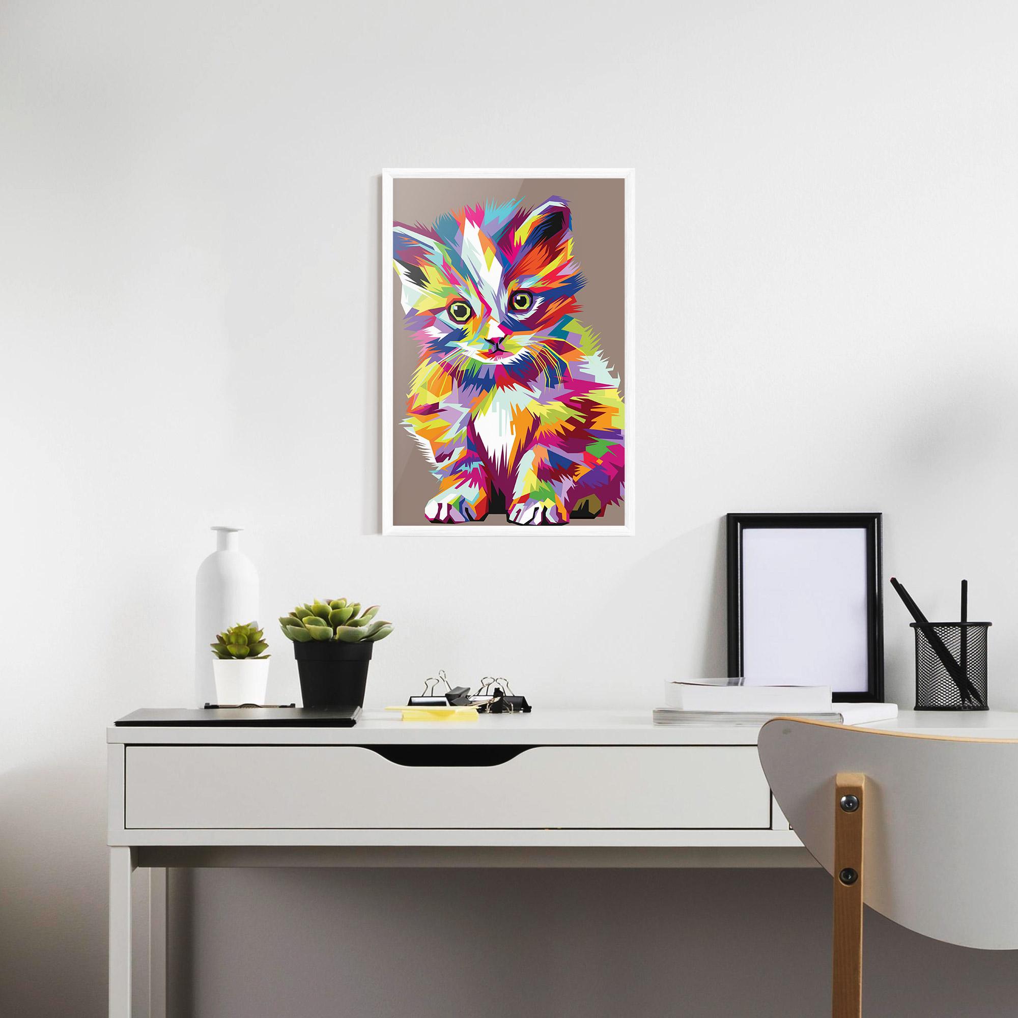 Gerahmte Poster Colorful Cat mockup 7