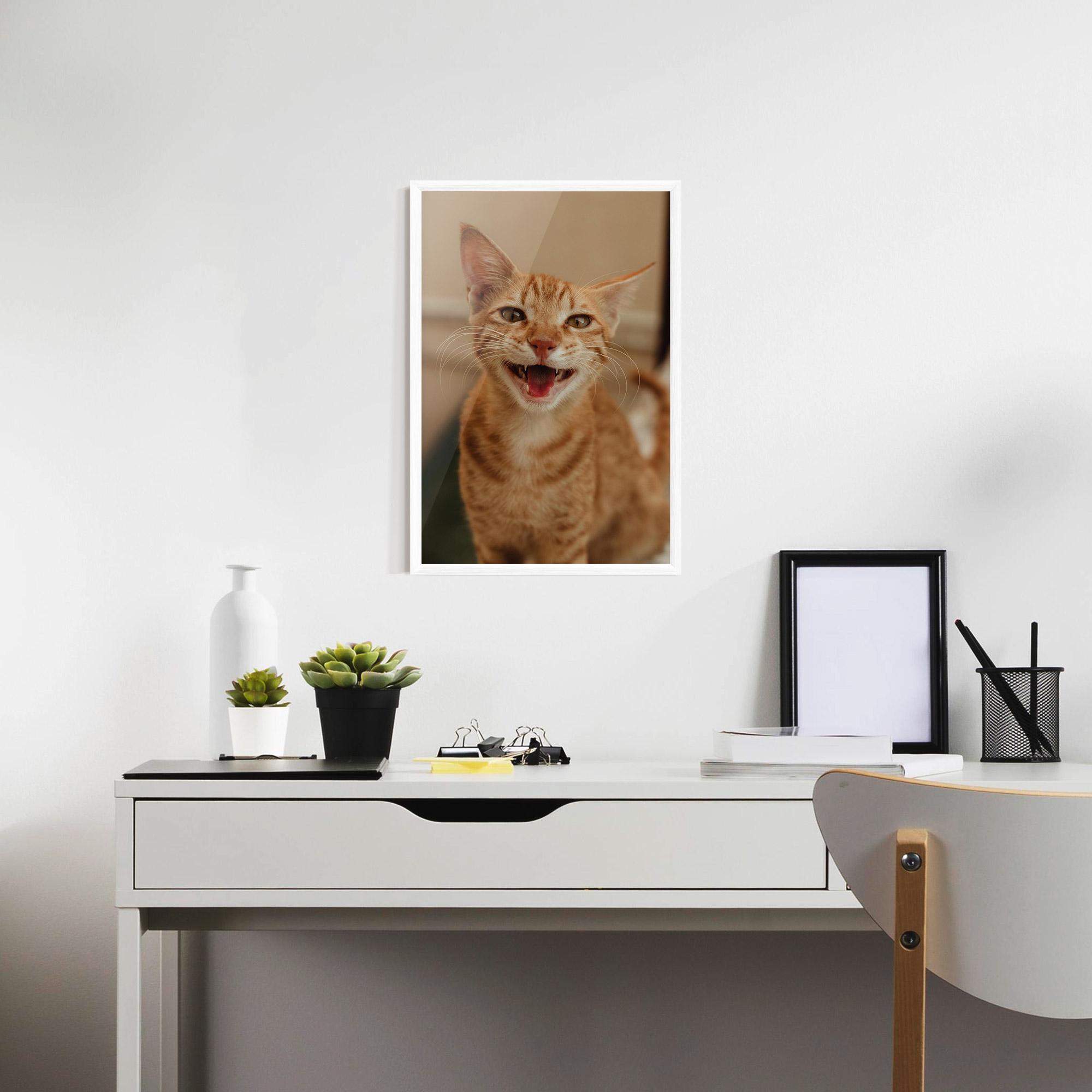 Gerahmte Poster Orange Cat Smiling mockup 7