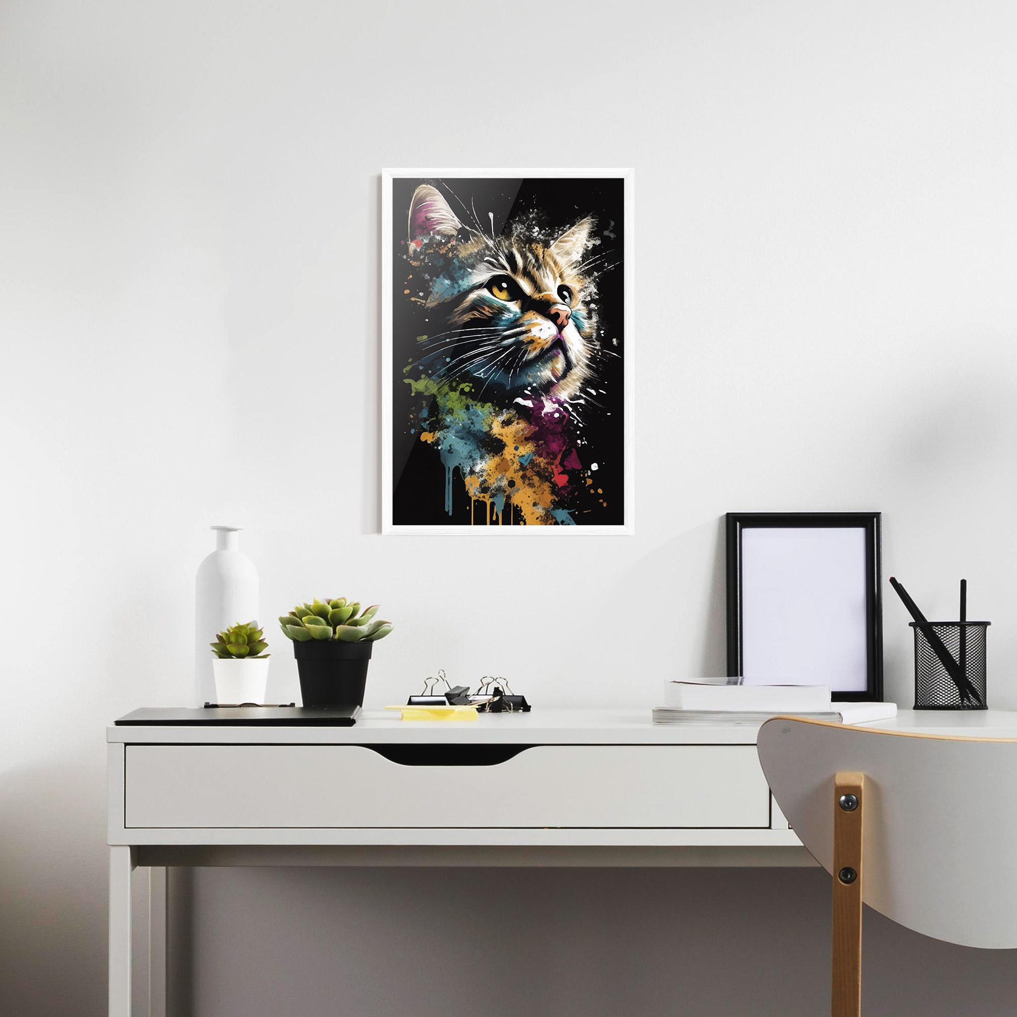 Gerahmte Poster Painted Cat mockup 7