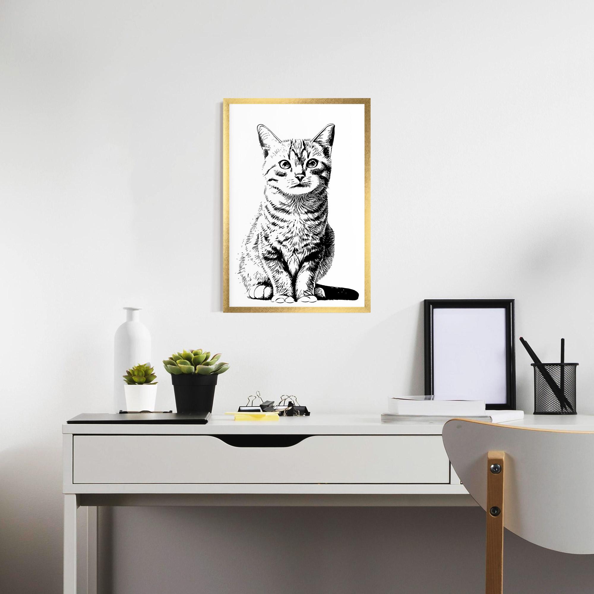 Gerahmte Poster Hand Drawn Cat mockup 7