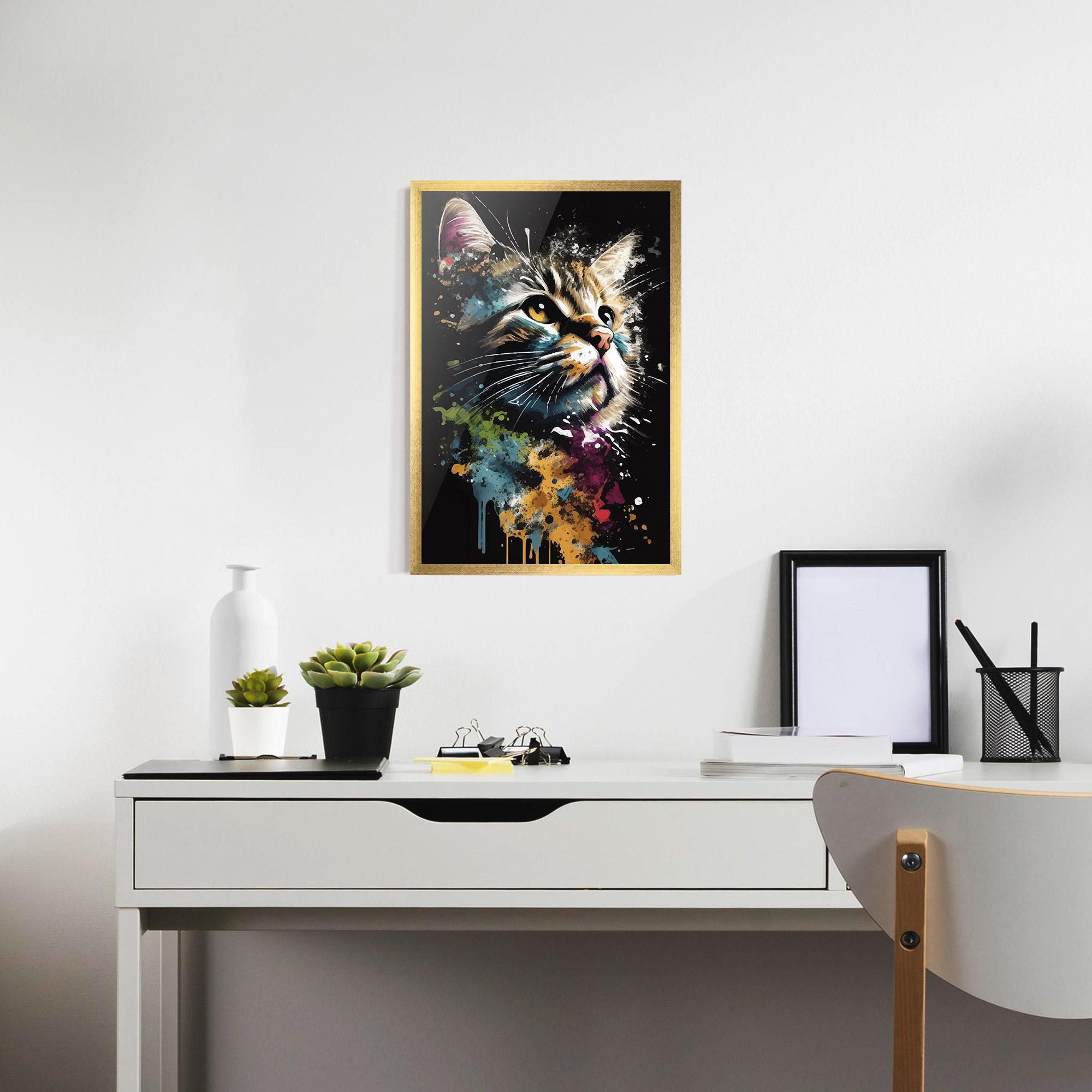 Gerahmte Poster Painted Cat mockup 7
