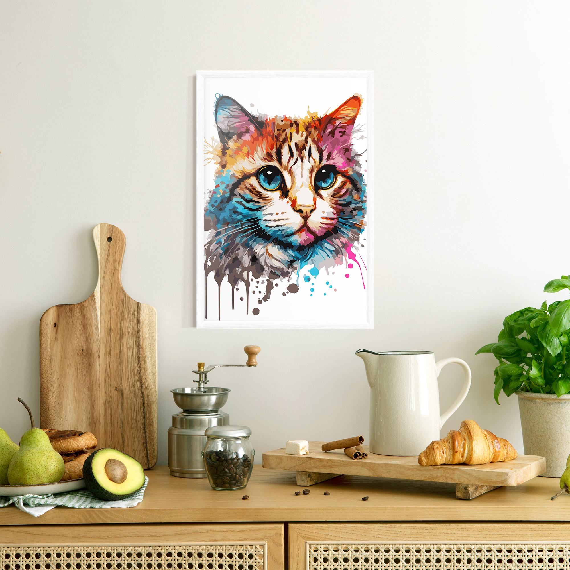 Gerahmte Poster Blue Eyes Cat mockup 8