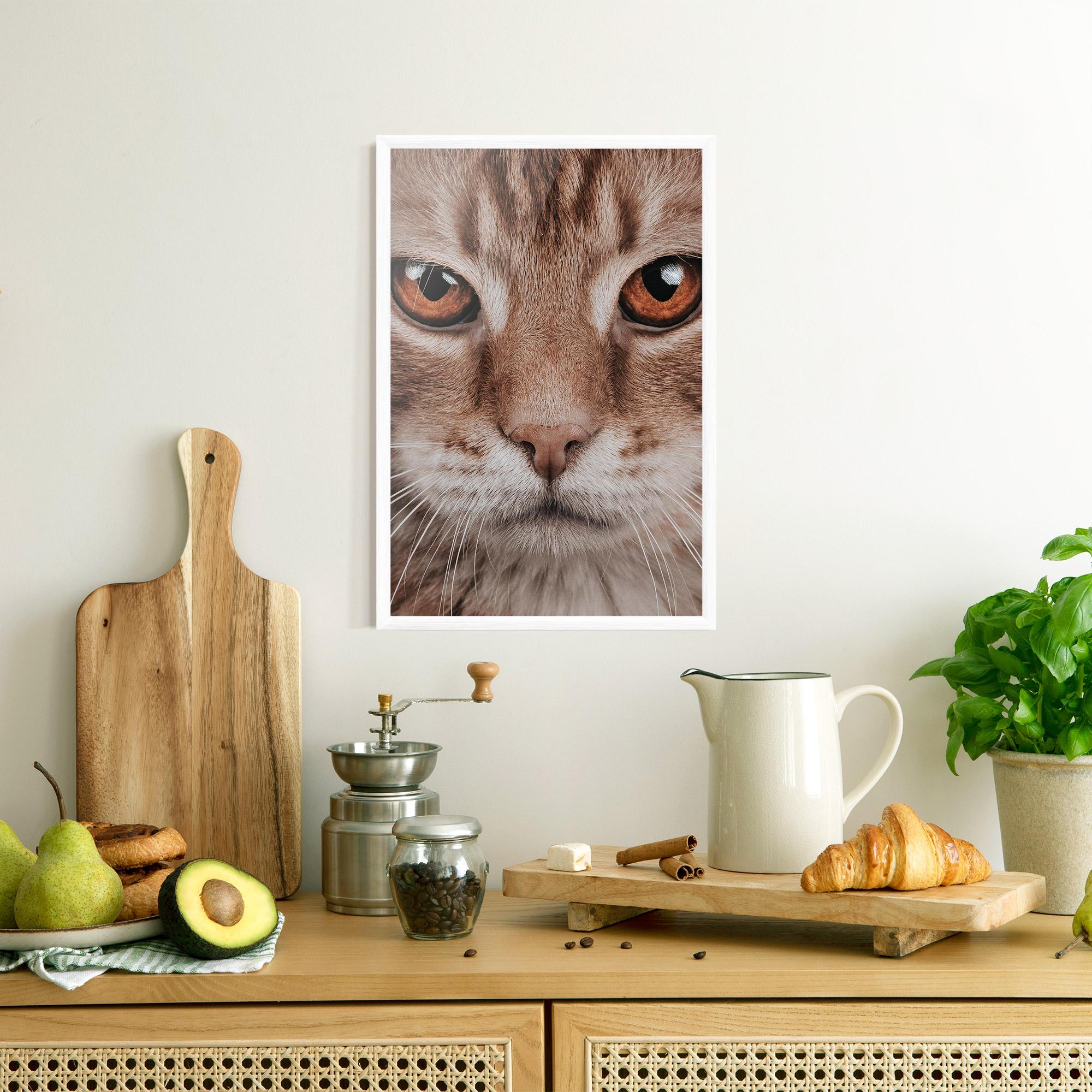 Gerahmte Poster Fire Eyes Cat mockup 8