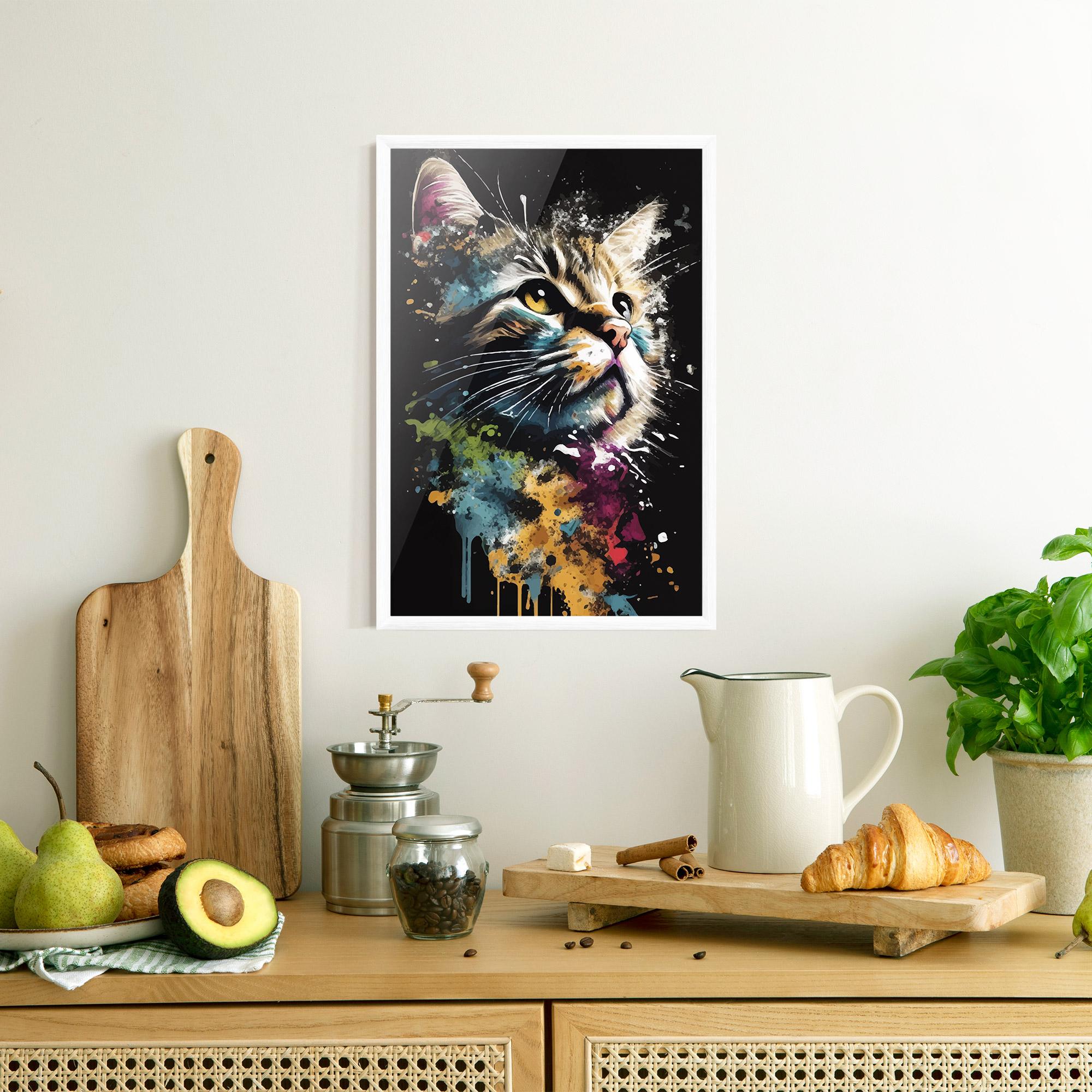 Gerahmte Poster Painted Cat mockup 8