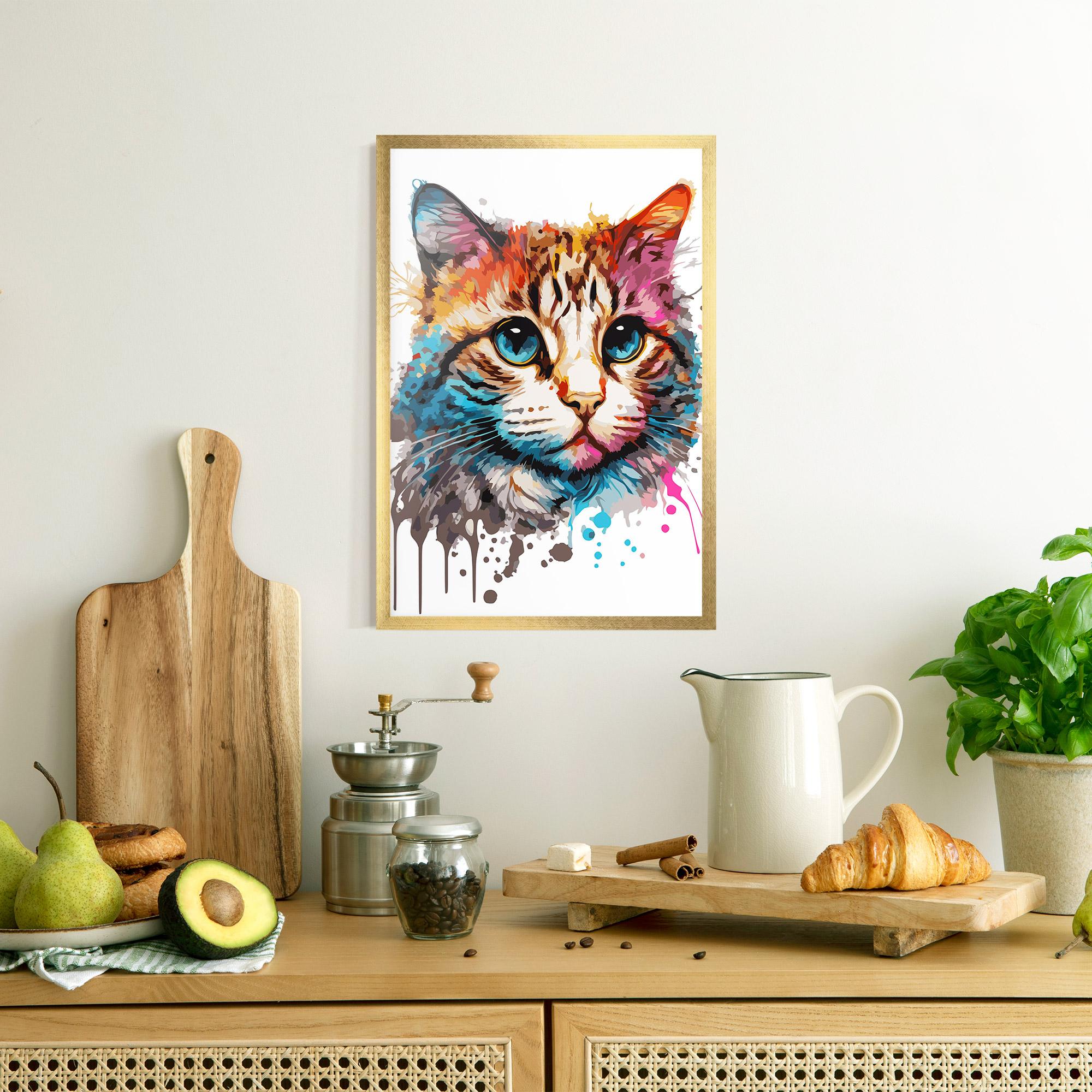 Gerahmte Poster Blue Eyes Cat mockup 8