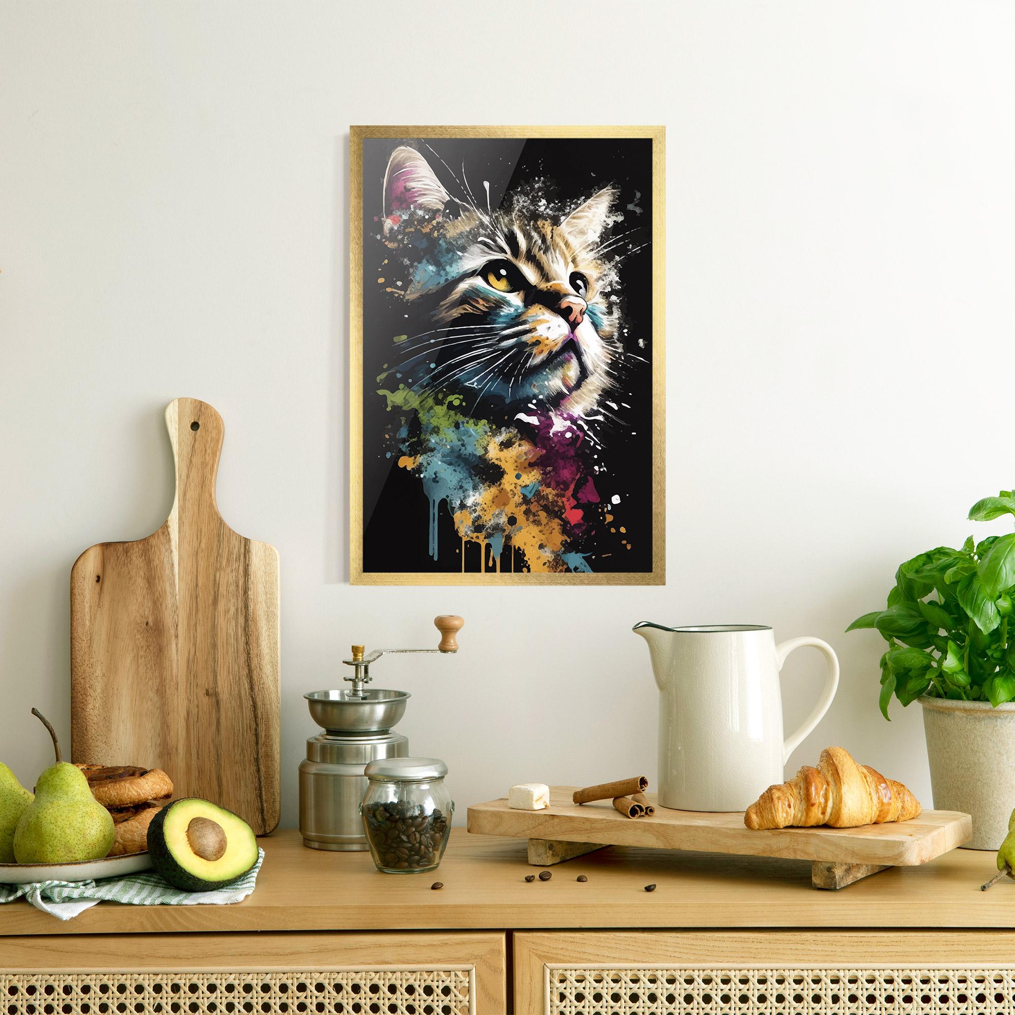 Gerahmte Poster Painted Cat mockup 8