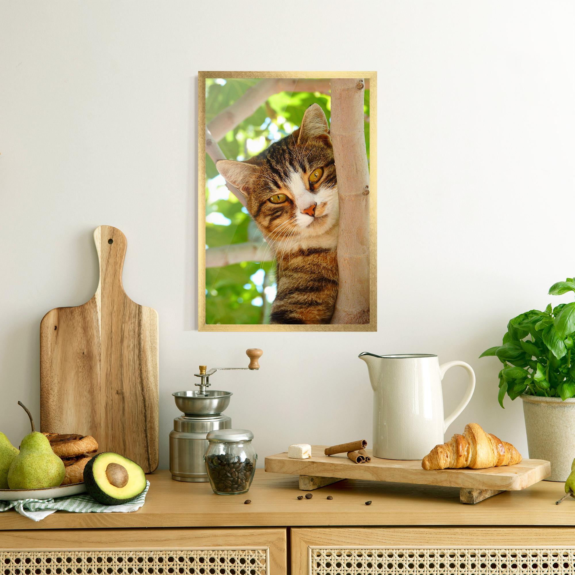 Gerahmte Poster Tree Cat mockup 8