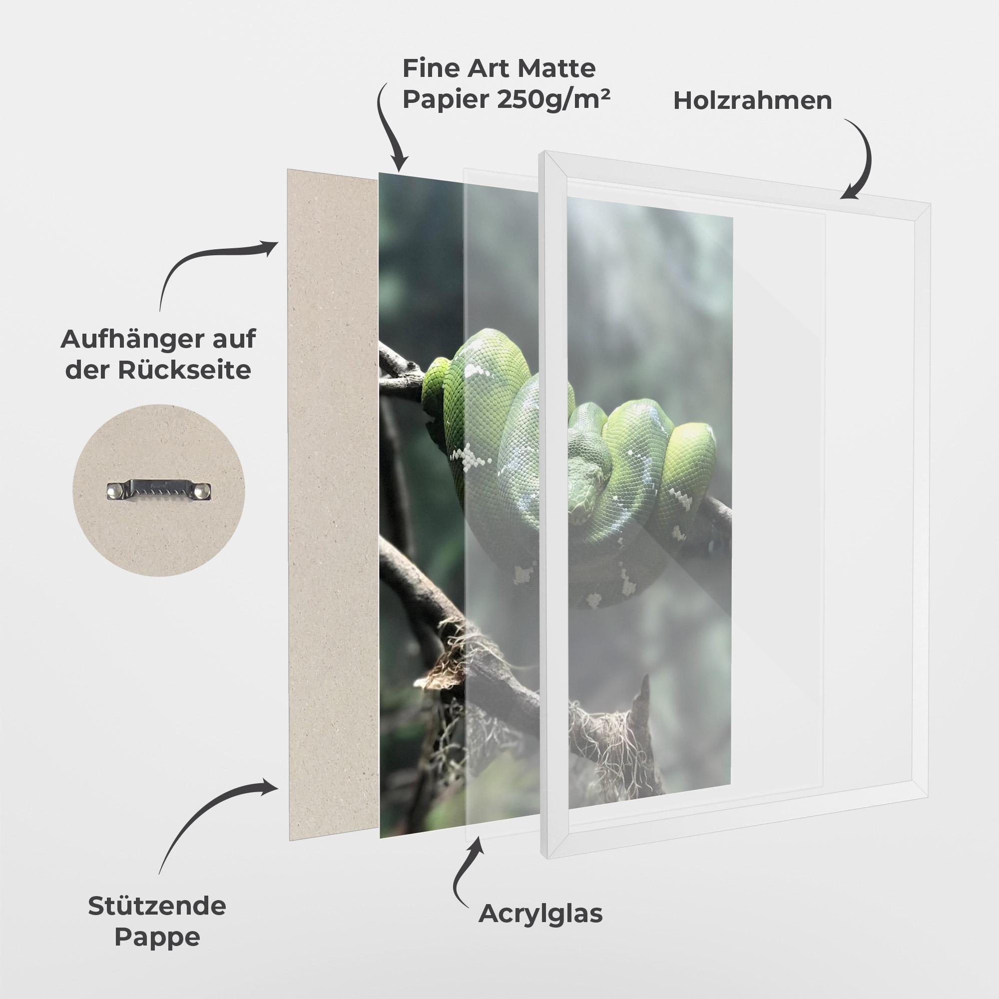 Gerahmte Poster Sleepy Snake mockup 1