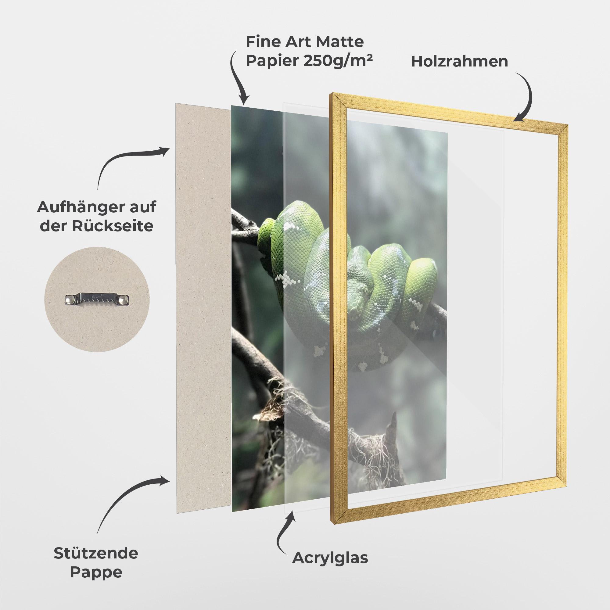 Gerahmte Poster Sleepy Snake mockup 1