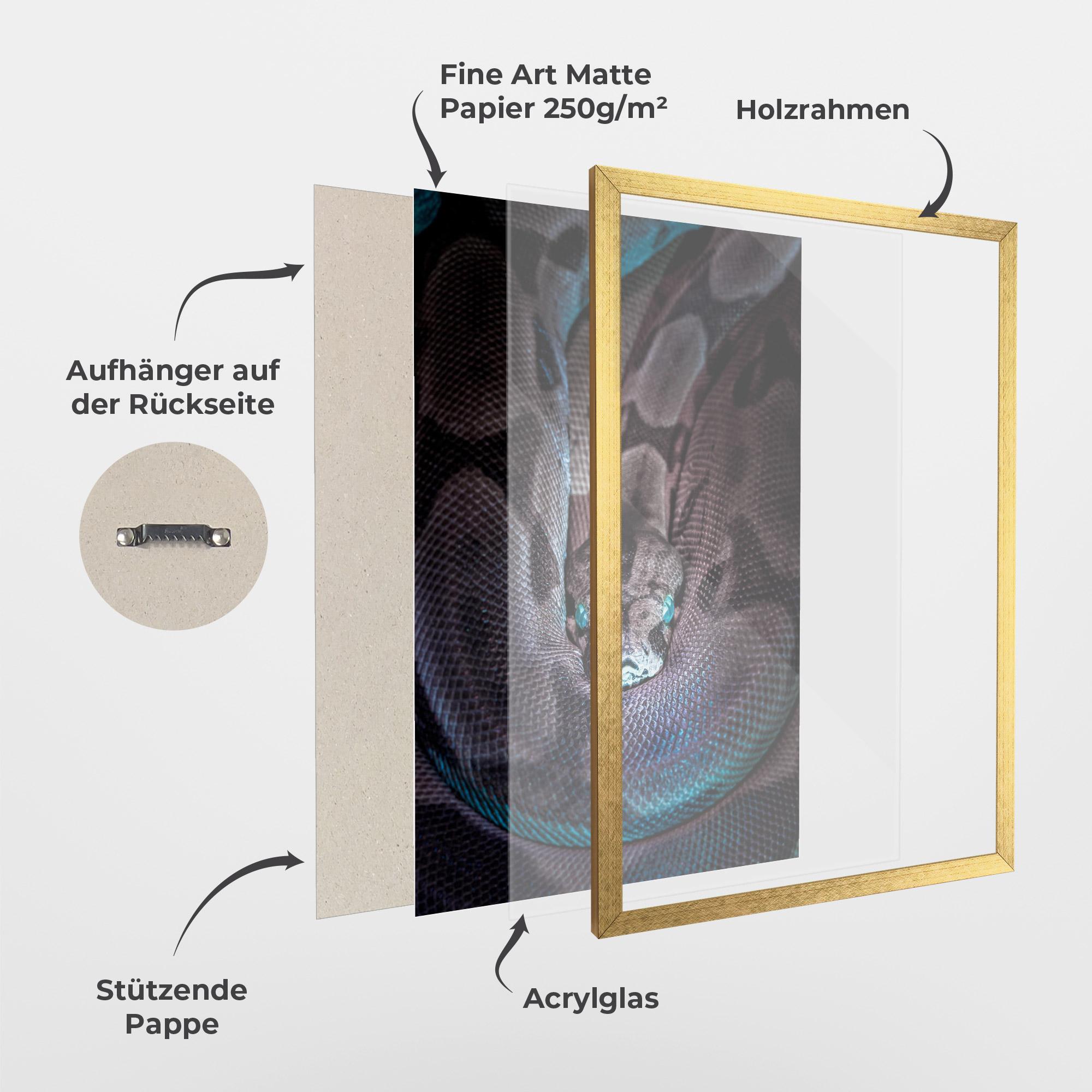 Gerahmte Poster Vibrant Snake mockup 1