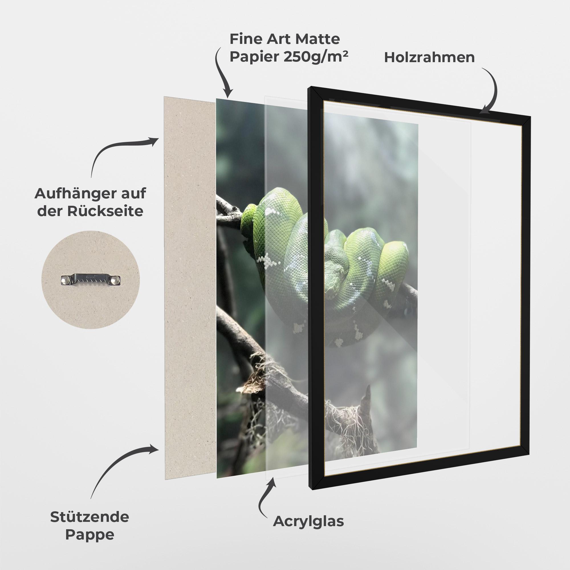 Gerahmte Poster Sleepy Snake mockup 1