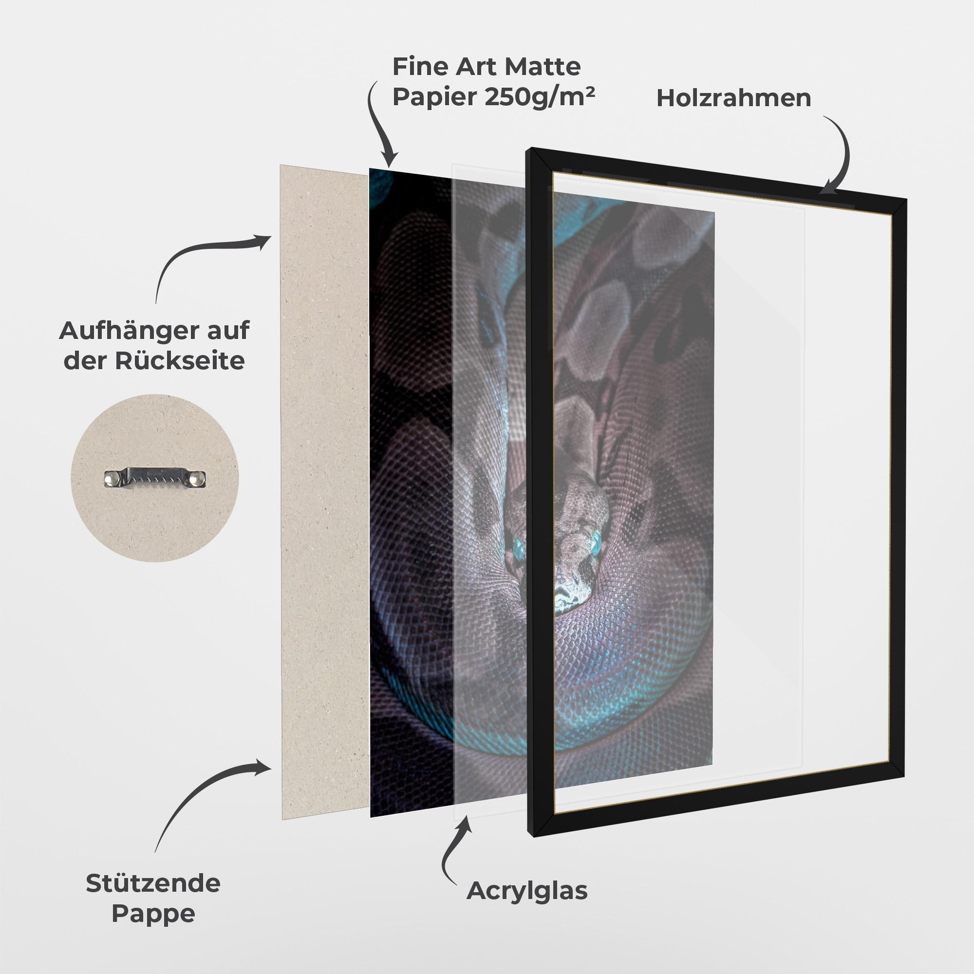 Gerahmte Poster Vibrant Snake mockup 1