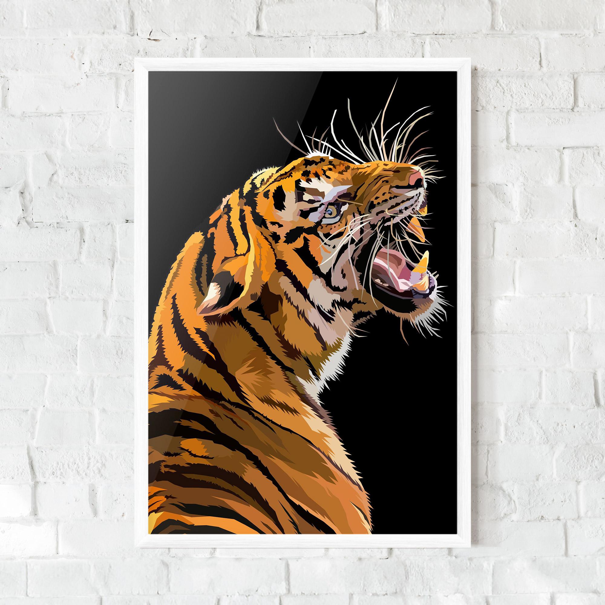 Gerahmte Poster Angry Tiger mockup 0