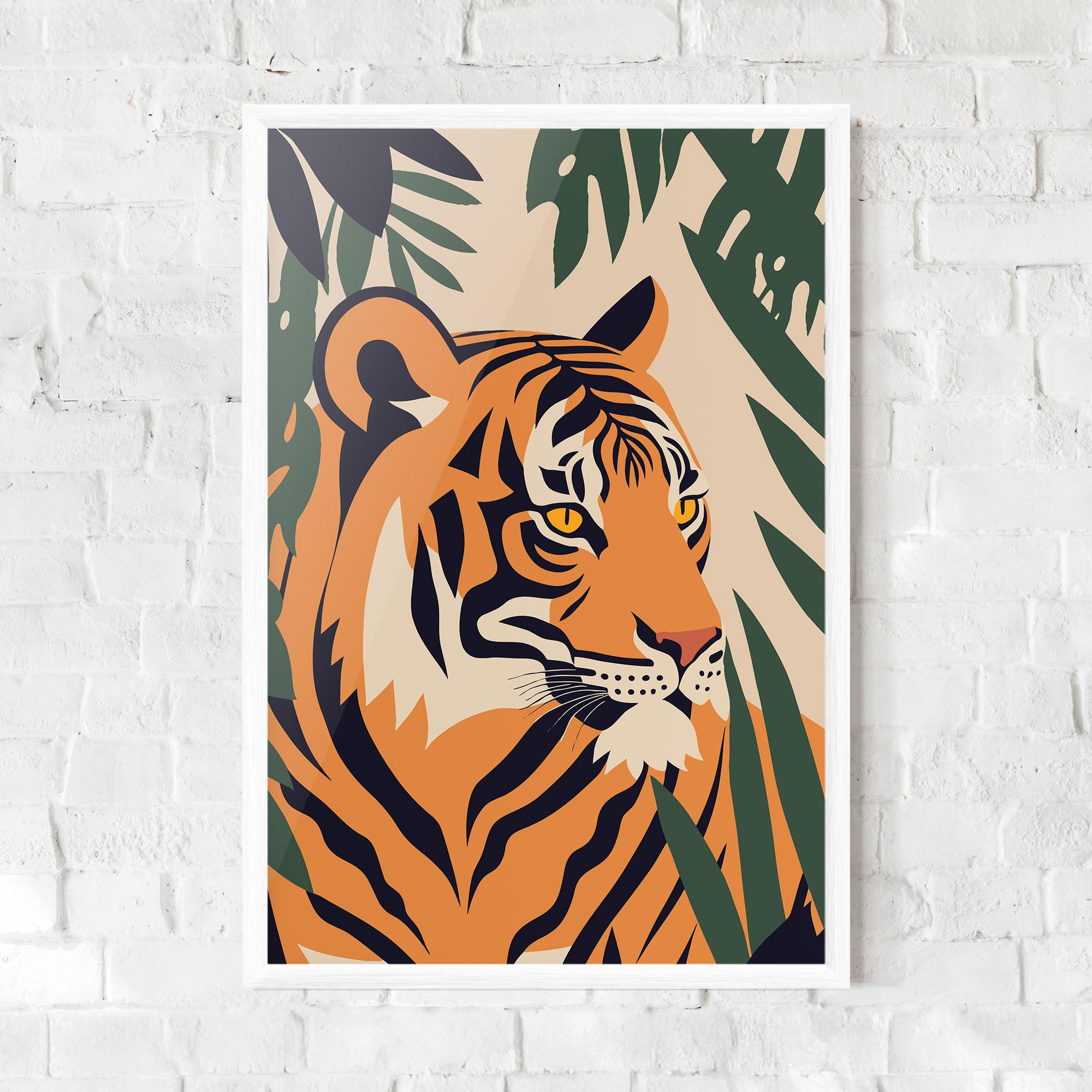 Gerahmte Poster Cartoon Style Tiger mockup 0