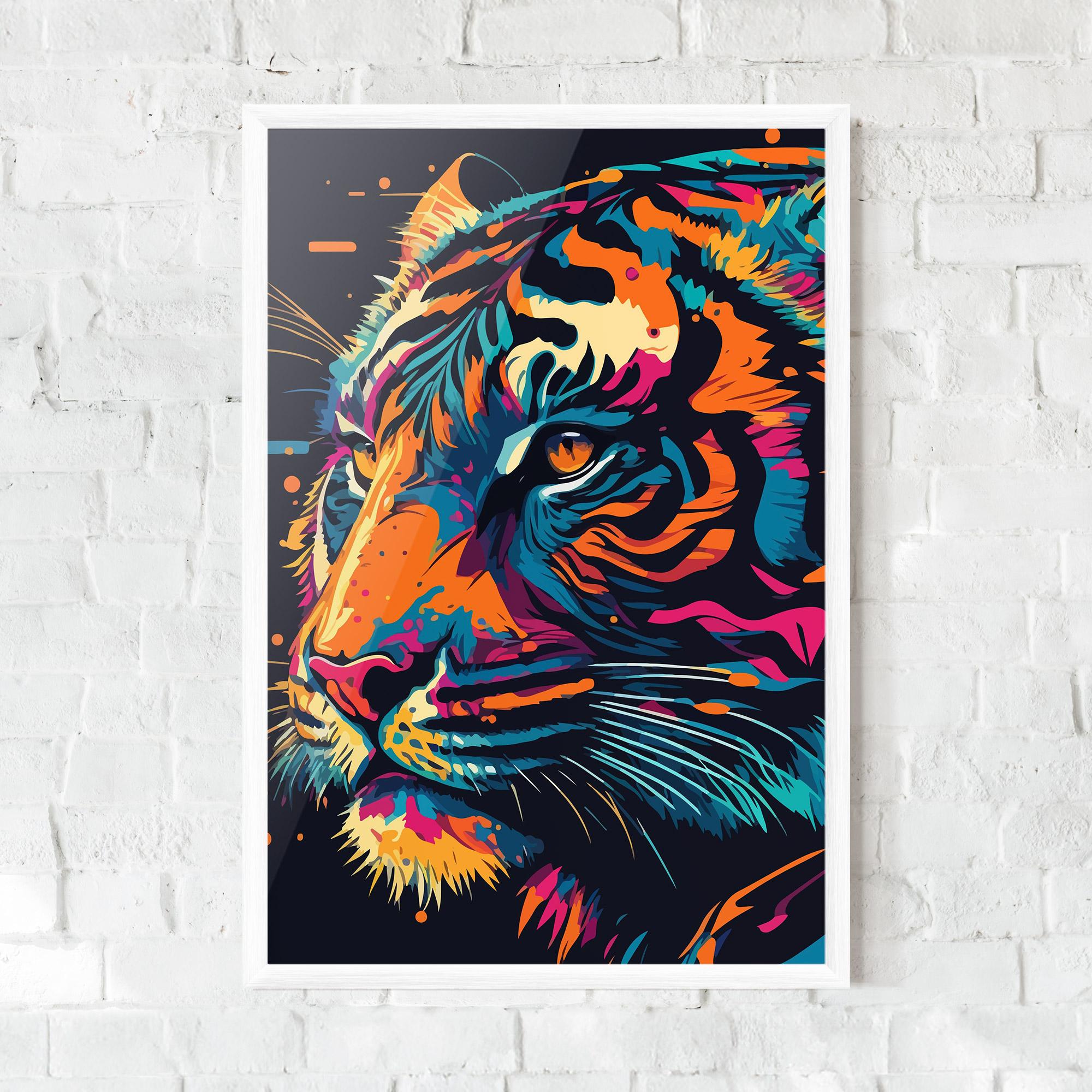 Gerahmte Poster Colorful Tiger mockup 0