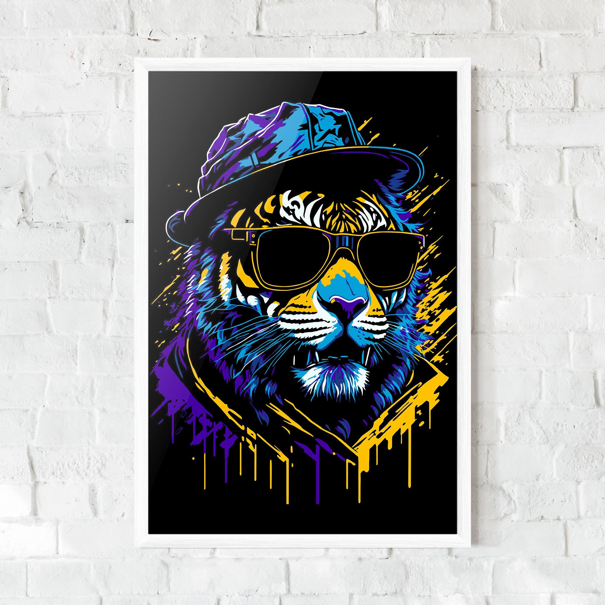 Gerahmte Poster Glasses Tiger mockup 0
