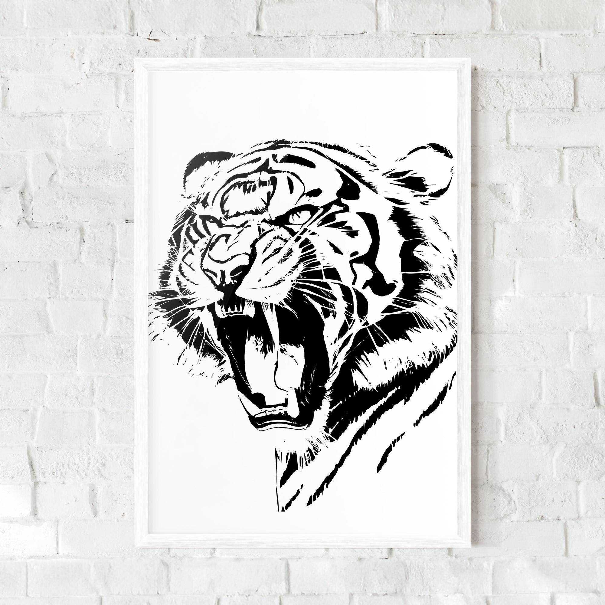 Gerahmte Poster Roaring Tiger mockup 0