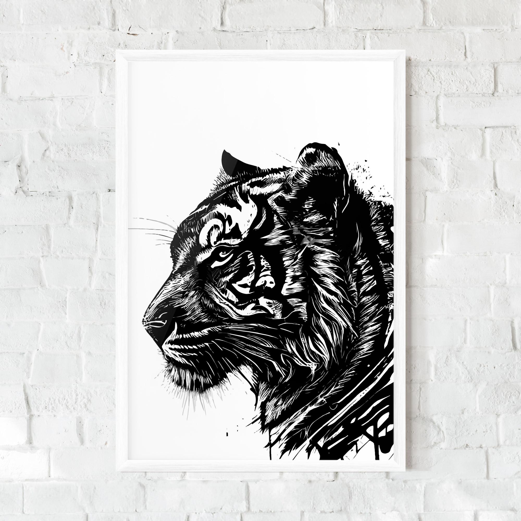 Gerahmte Poster Tiger Profile mockup 0