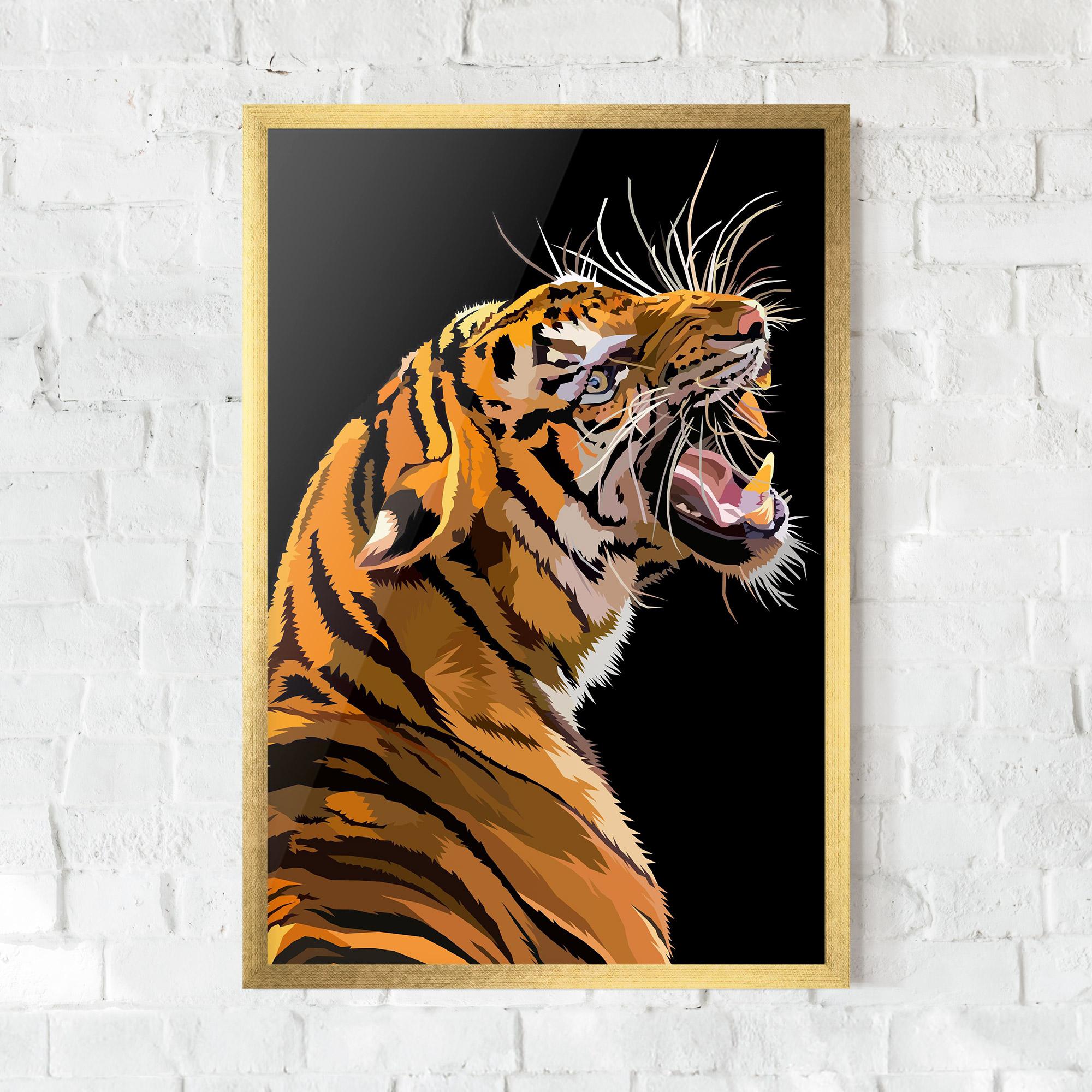 Gerahmte Poster Angry Tiger mockup 0
