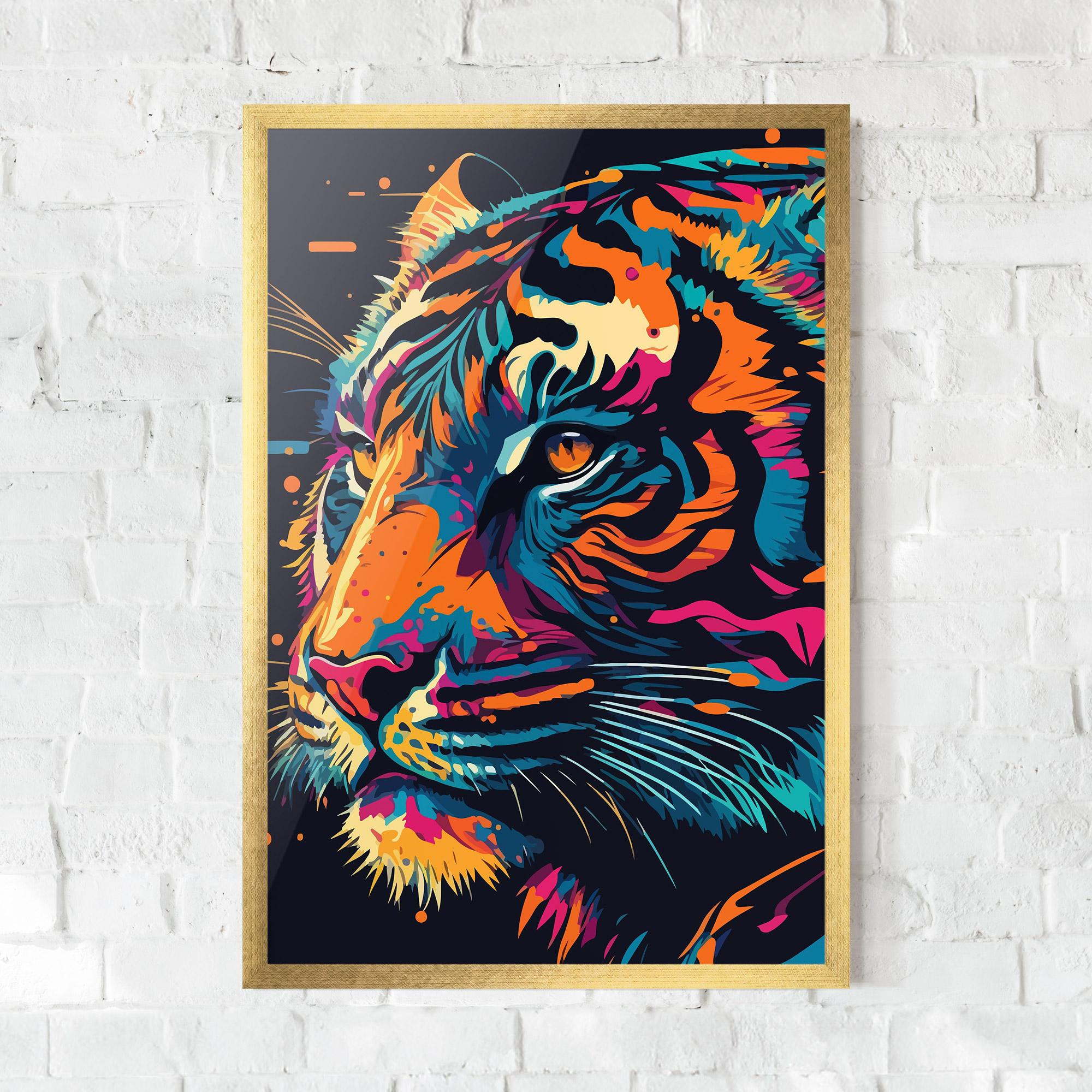 Gerahmte Poster Colorful Tiger mockup 0