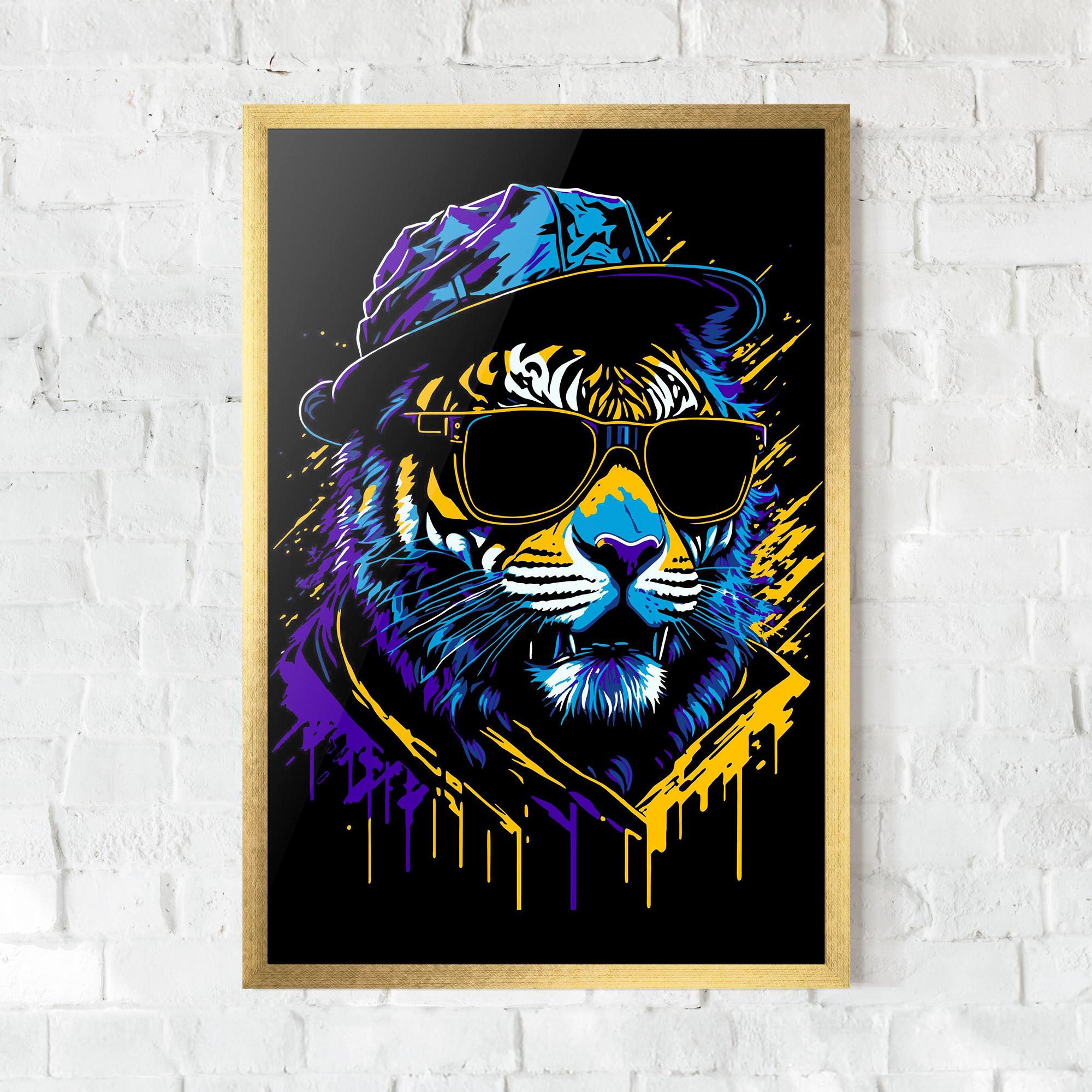 Gerahmte Poster Glasses Tiger mockup 0