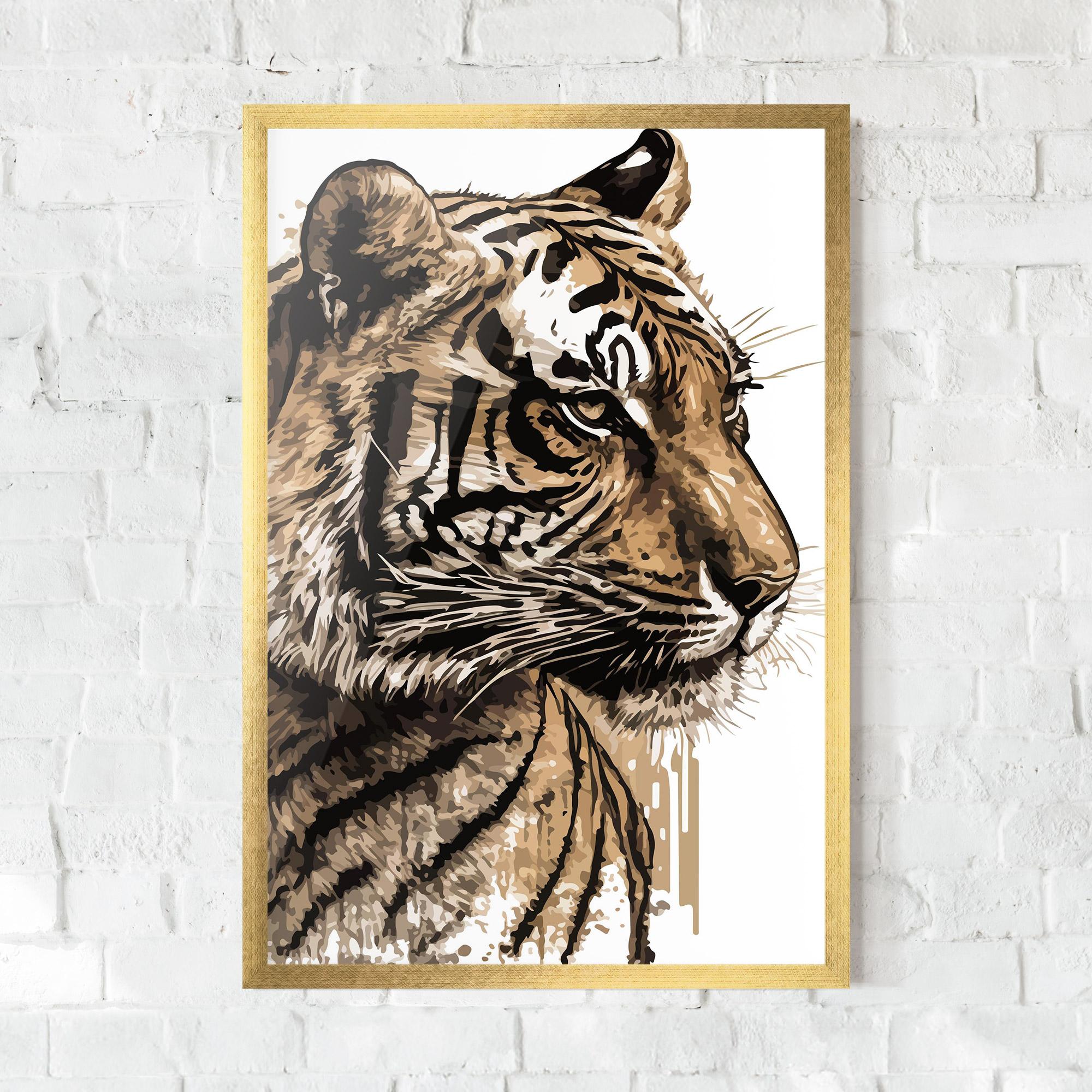 Gerahmte Poster Pretty Tiger Art mockup 0