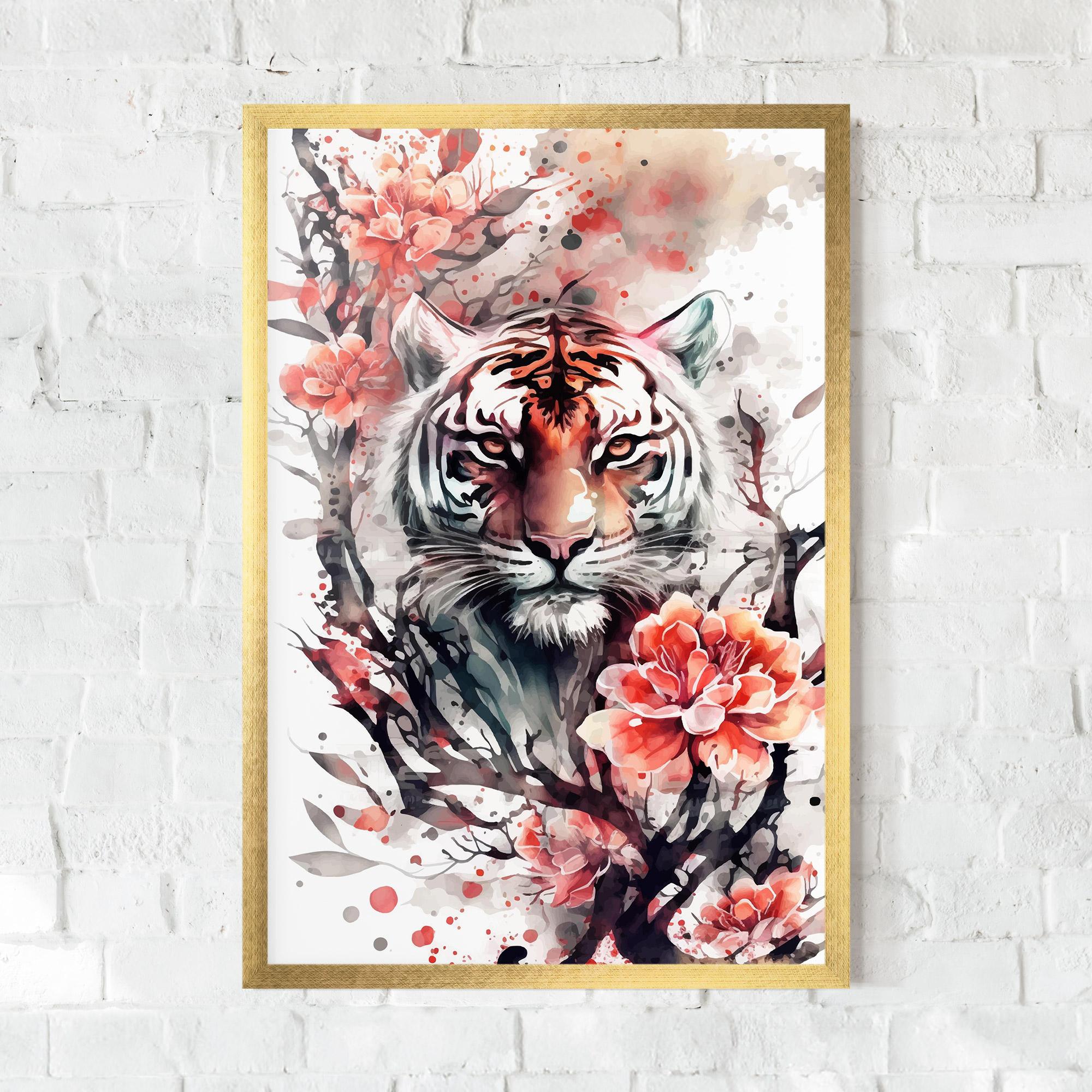 Gerahmte Poster Red Tiger mockup 0