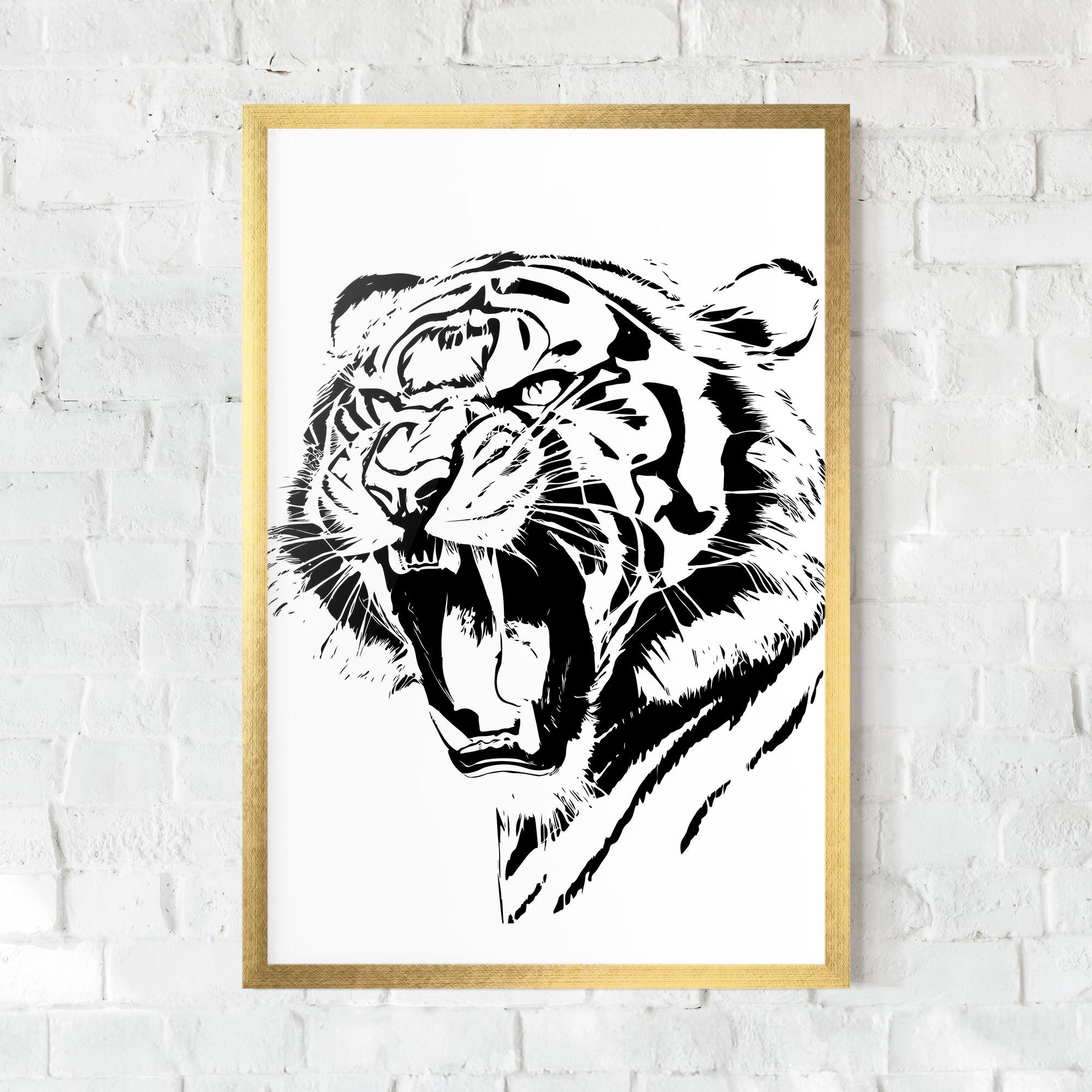 Gerahmte Poster Roaring Tiger mockup 0