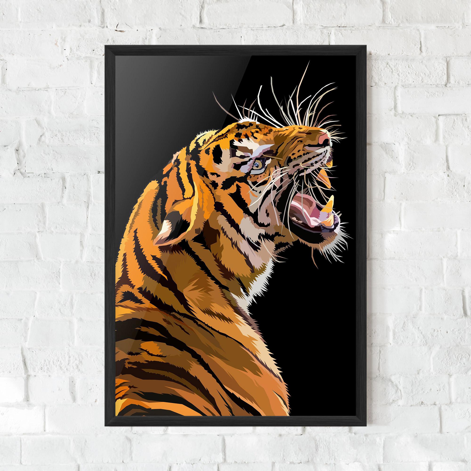 Gerahmte Poster Angry Tiger mockup 0