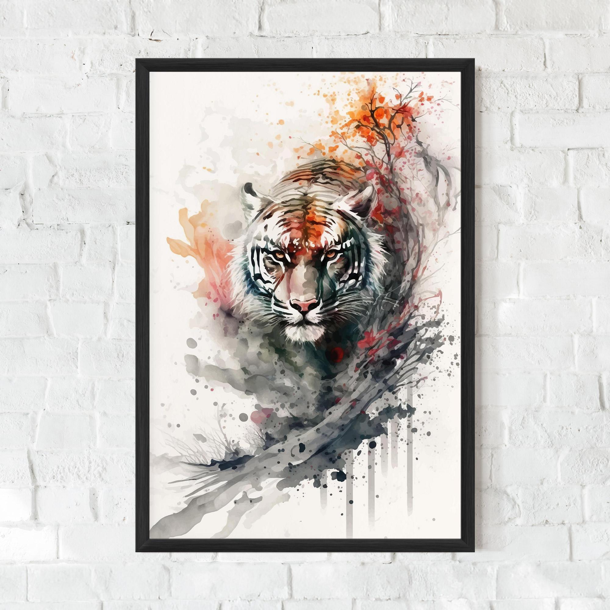 Gerahmte Poster Beautiful Tiger Art mockup 0