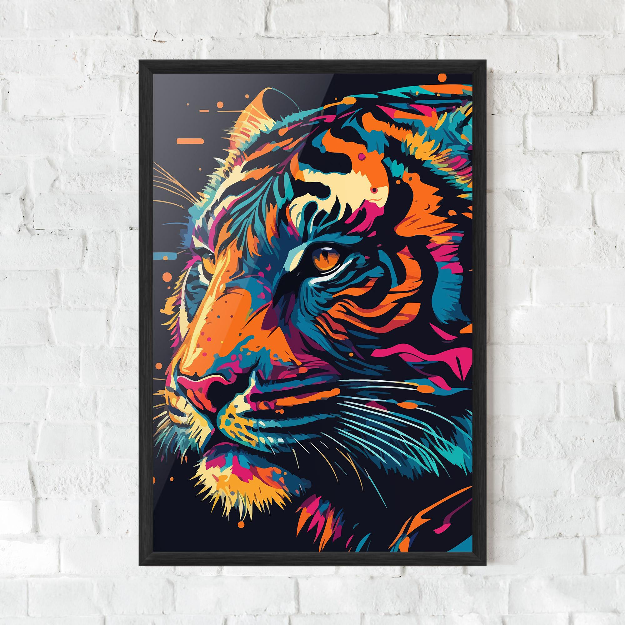 Gerahmte Poster Colorful Tiger mockup 0