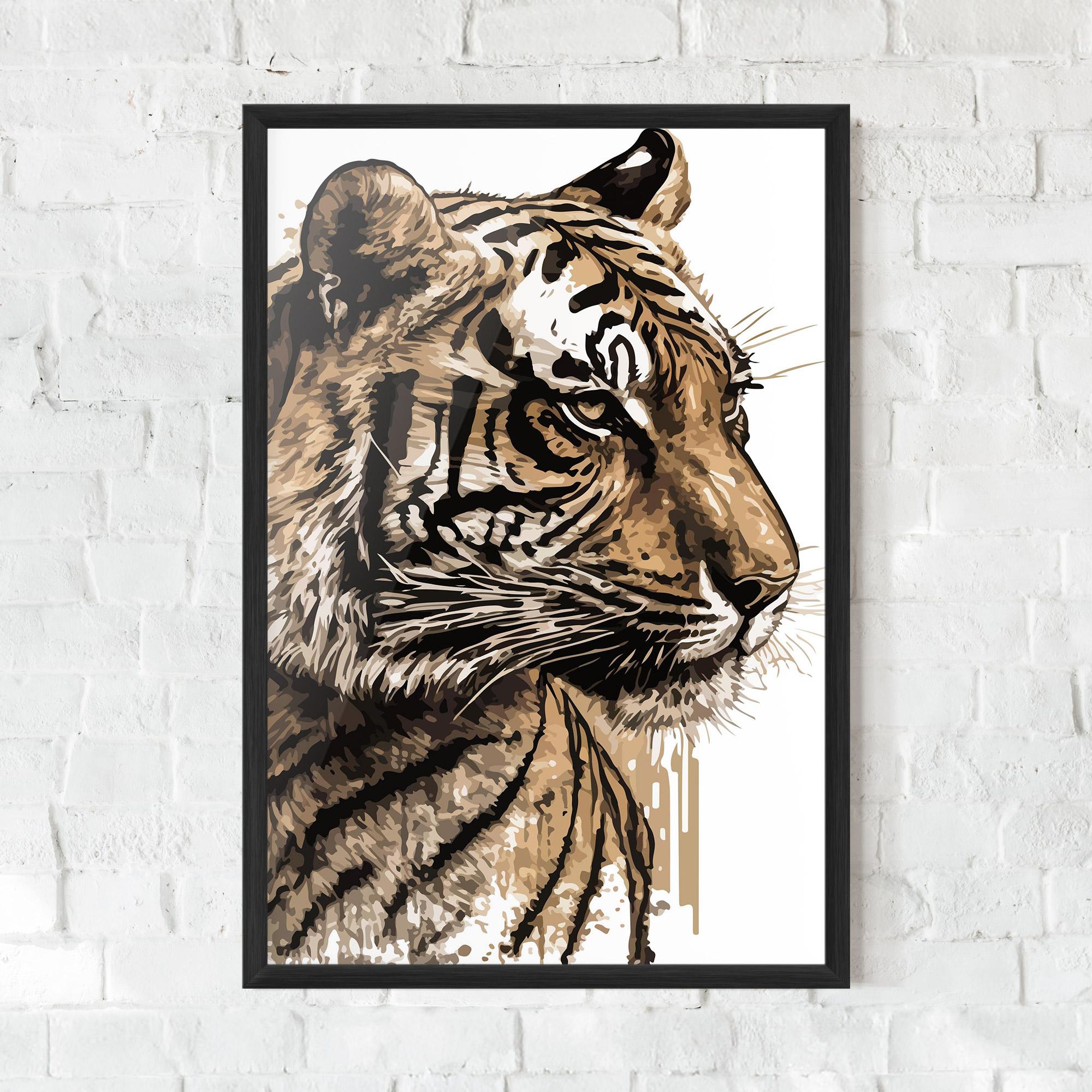 Gerahmte Poster Pretty Tiger Art mockup 0
